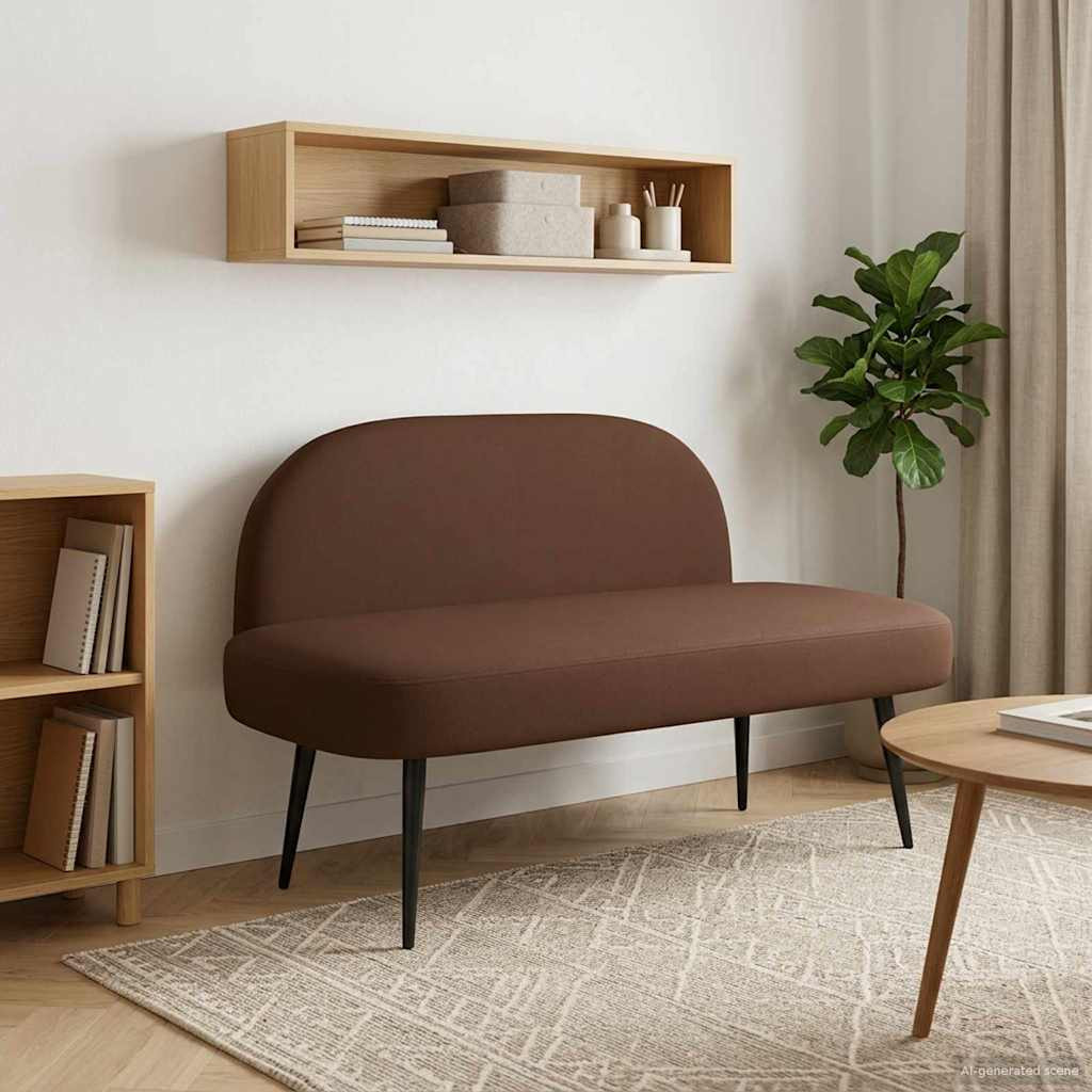 vidaXL Gepolsterte Bank mit Rückenlehne Braun 110 x 60 x 76 cm