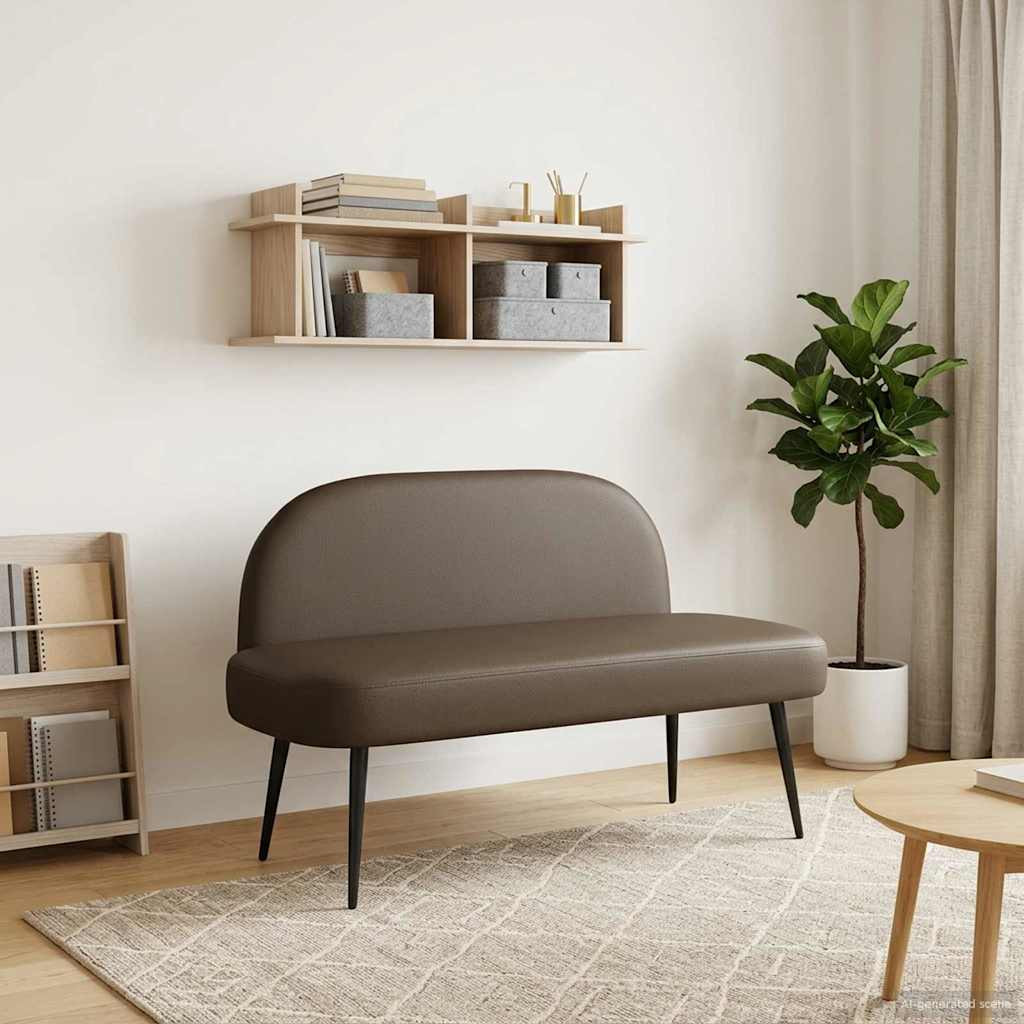 vidaXL Gepolsterte Bank mit Rückenlehne Grau 110 x 60 x 76 cm