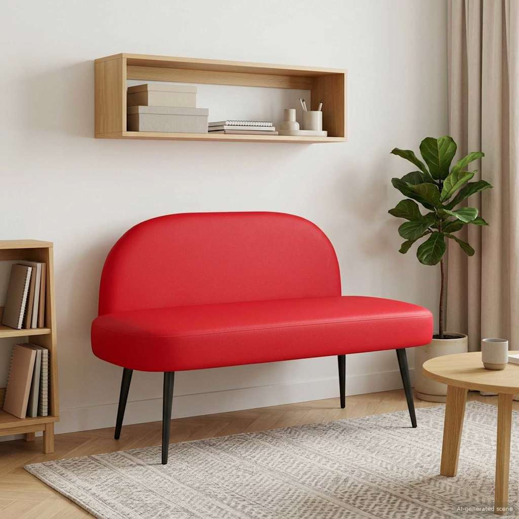 vidaXL Gepolsterte Bank mit Rückenlehne Rot 110 x 60 x 76 cm