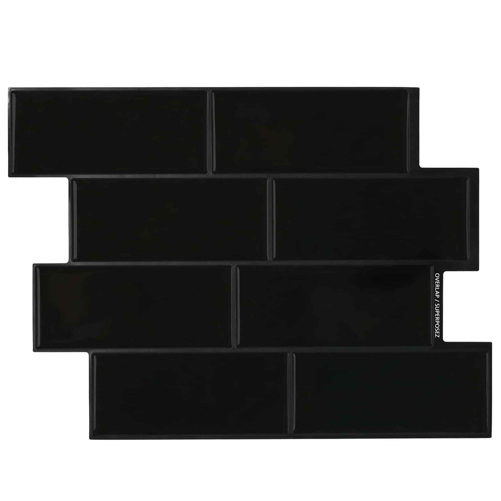 vidaXL U-Bahn-Fliese 20 pcs Schwarz 29 x 21 cm Polyurethan und PET