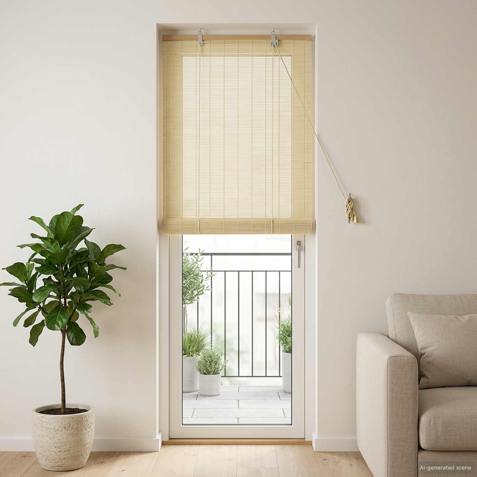 vidaXL Rollo Natur 50 x 220 cm Bambus