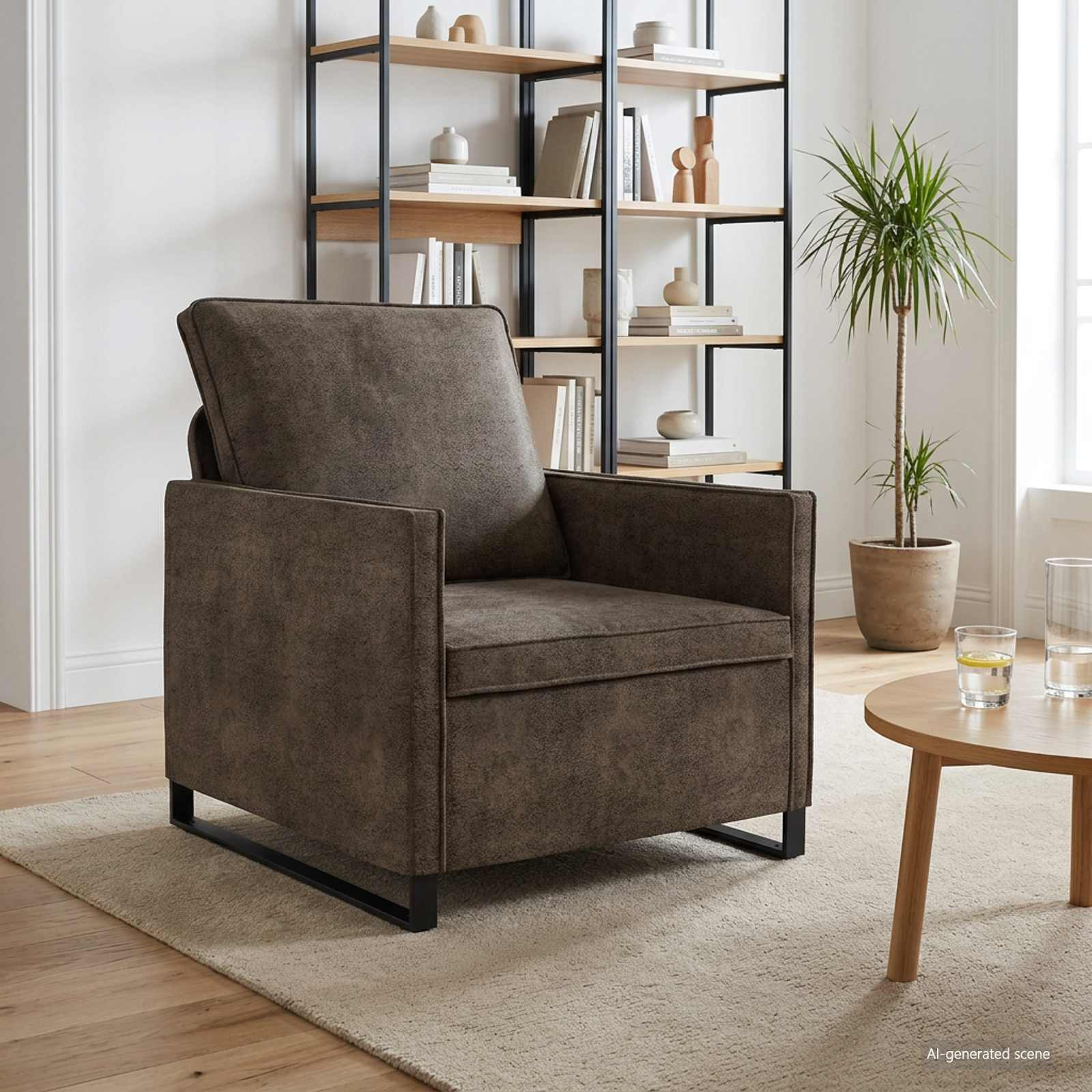 vidaXL Einzelsofa Dunkelgrau 70 x 81 x 82 cm Kunstwildleder