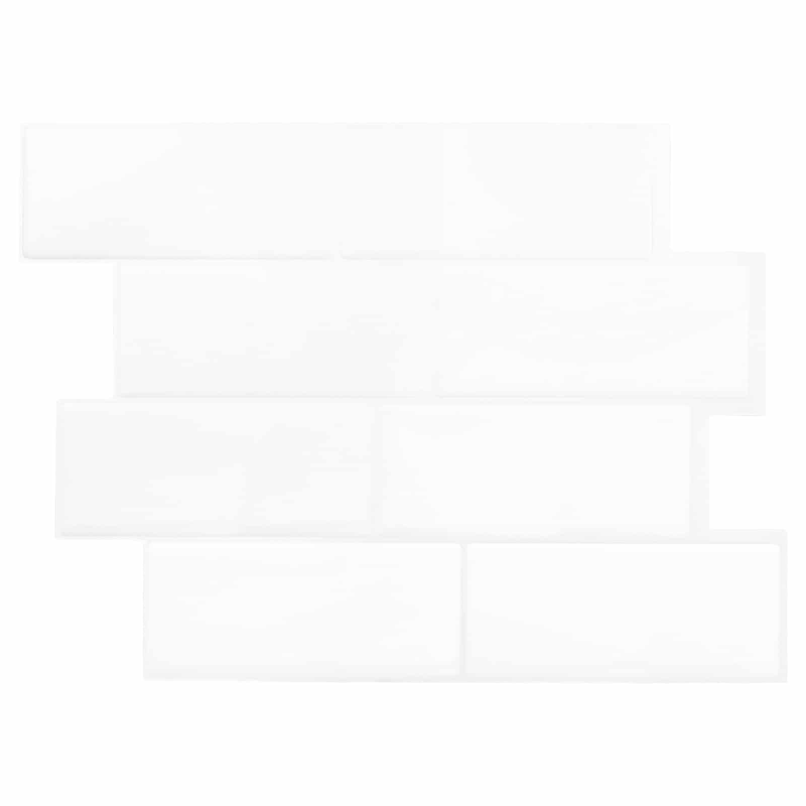 vidaXL U-Bahn-Fliese 10 pcs Weiß 29 x 21 cm Polyurethan und PET