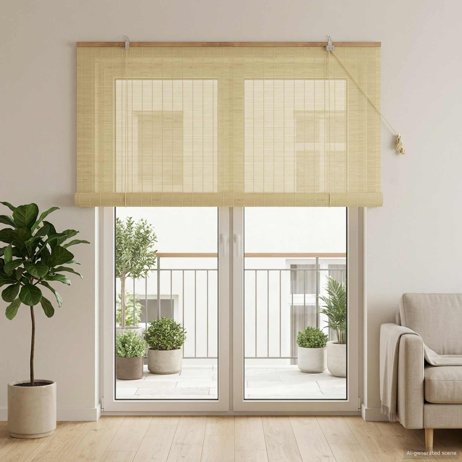 vidaXL Rollo Natur 160 x 220 cm Bambus