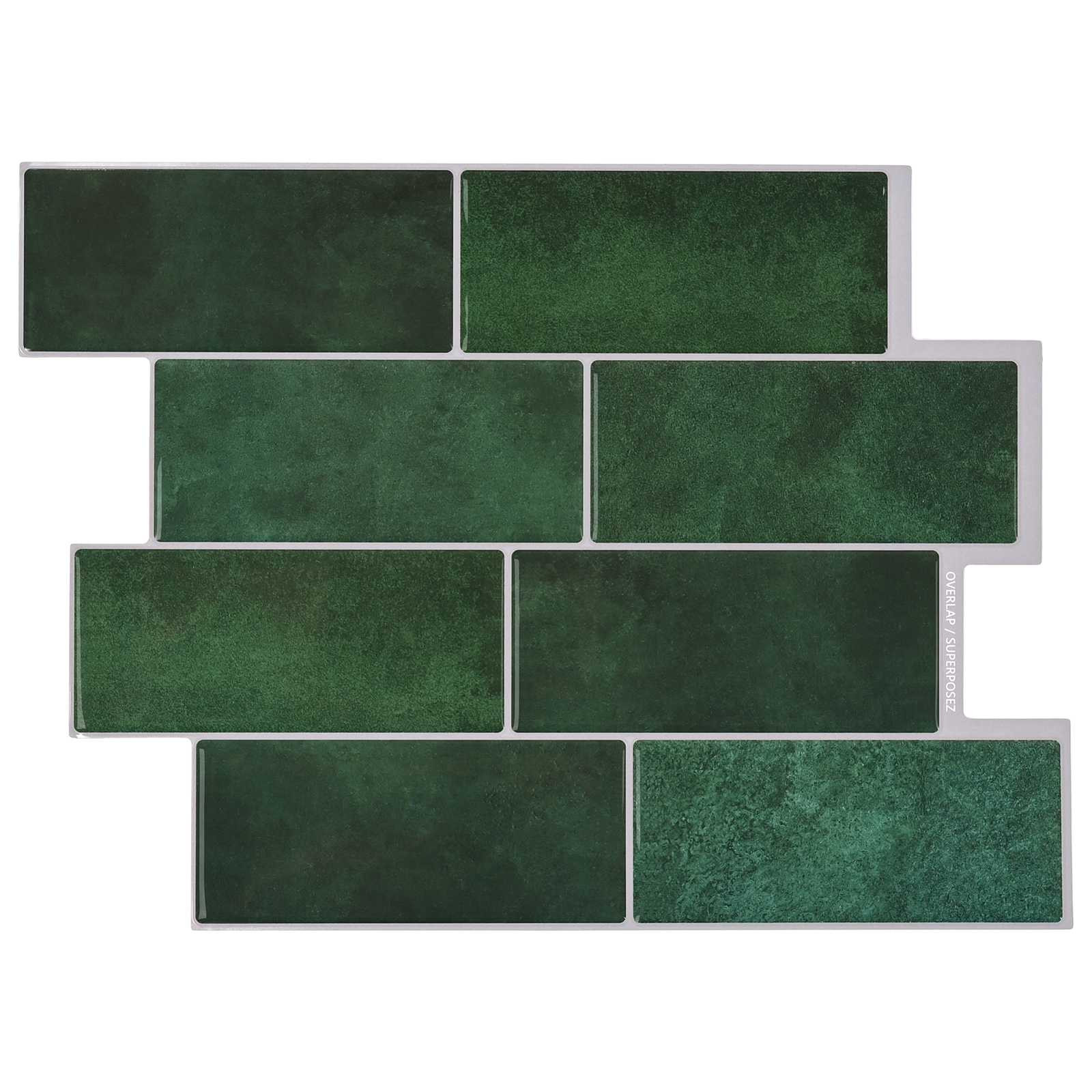vidaXL U-Bahn-Fliese 20 pcs Dunkelgrün 29 x 21 cm Polyurethan und PET