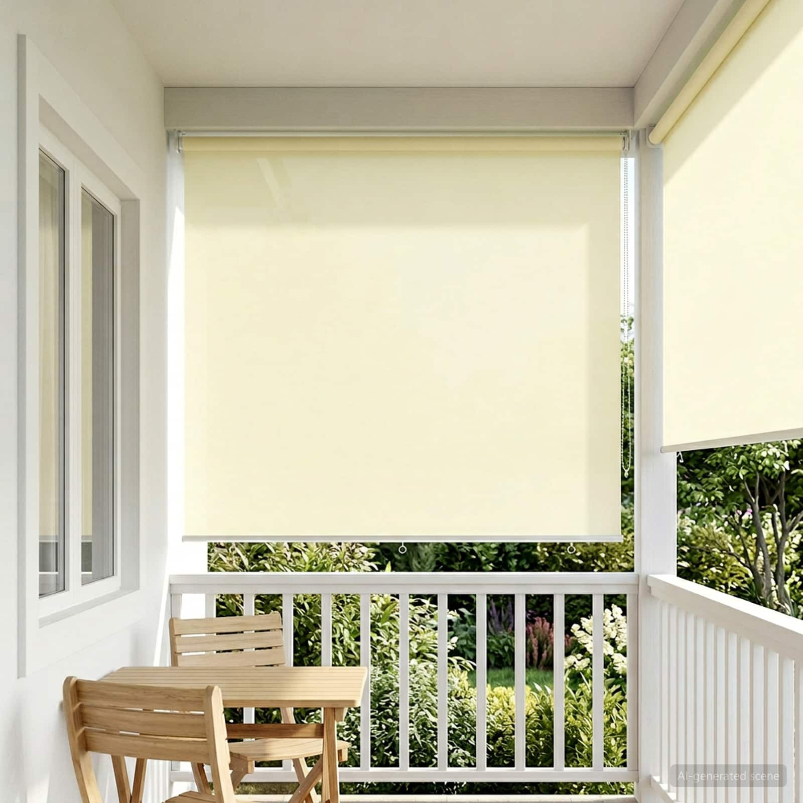 vidaXL Außen-Rollos mit UV-Schutz Creme 205 x 140 cm (B x H) Polyester