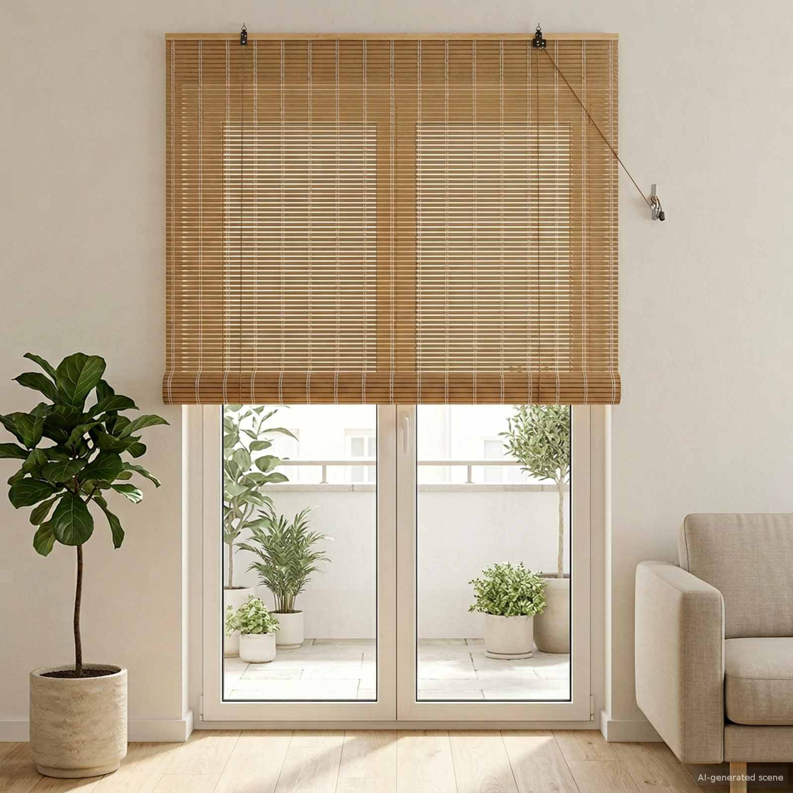 vidaXL Rollo Natur 160 x 220 cm Bambus