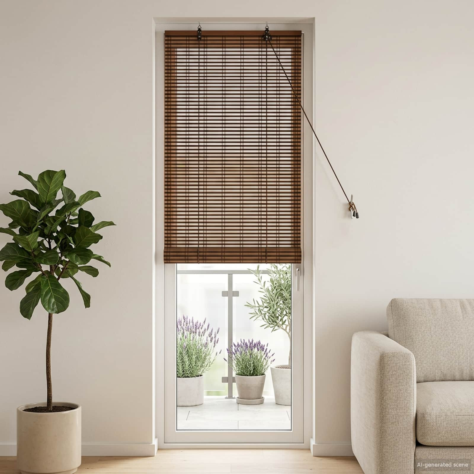 vidaXL Rollo Braun 50 x 220 cm Bambus