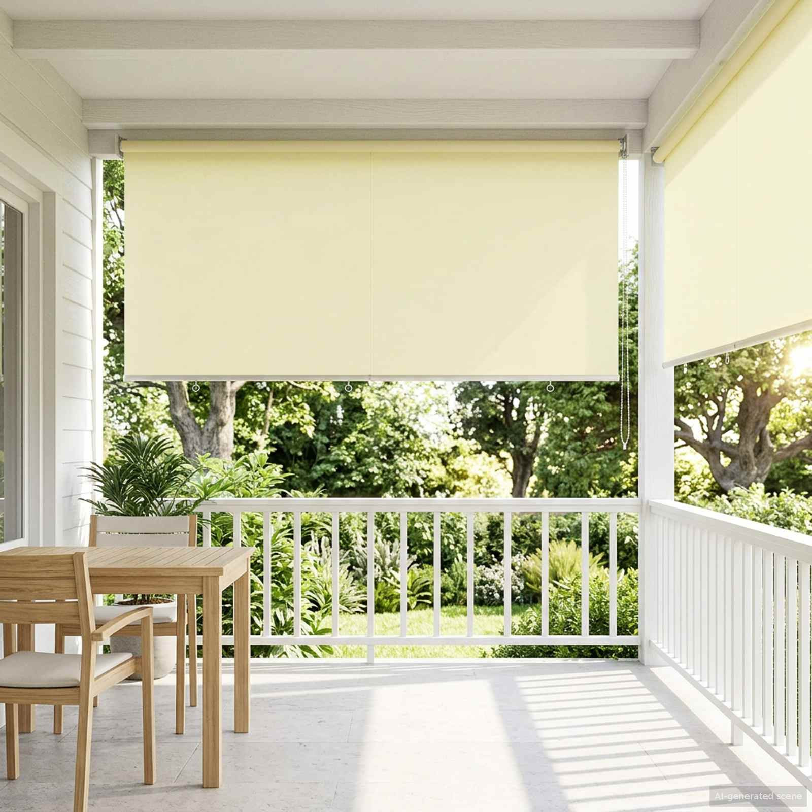 vidaXL Außen-Rollos mit UV-Schutz Creme 165 x 230 cm (B x H) Polyester