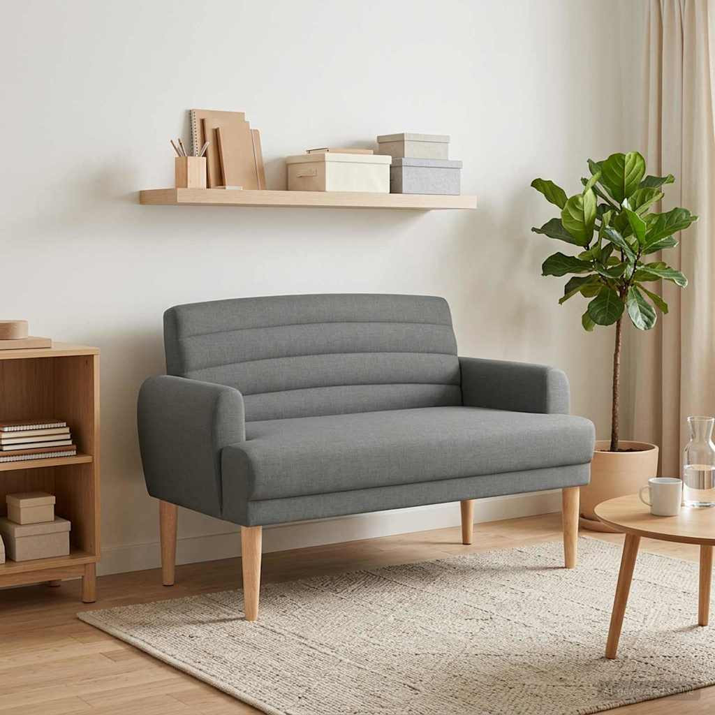 vidaXL Zweisitzer mit Knopfheftung Dunkelgrau 116 x 67 x 80 cm Stoff