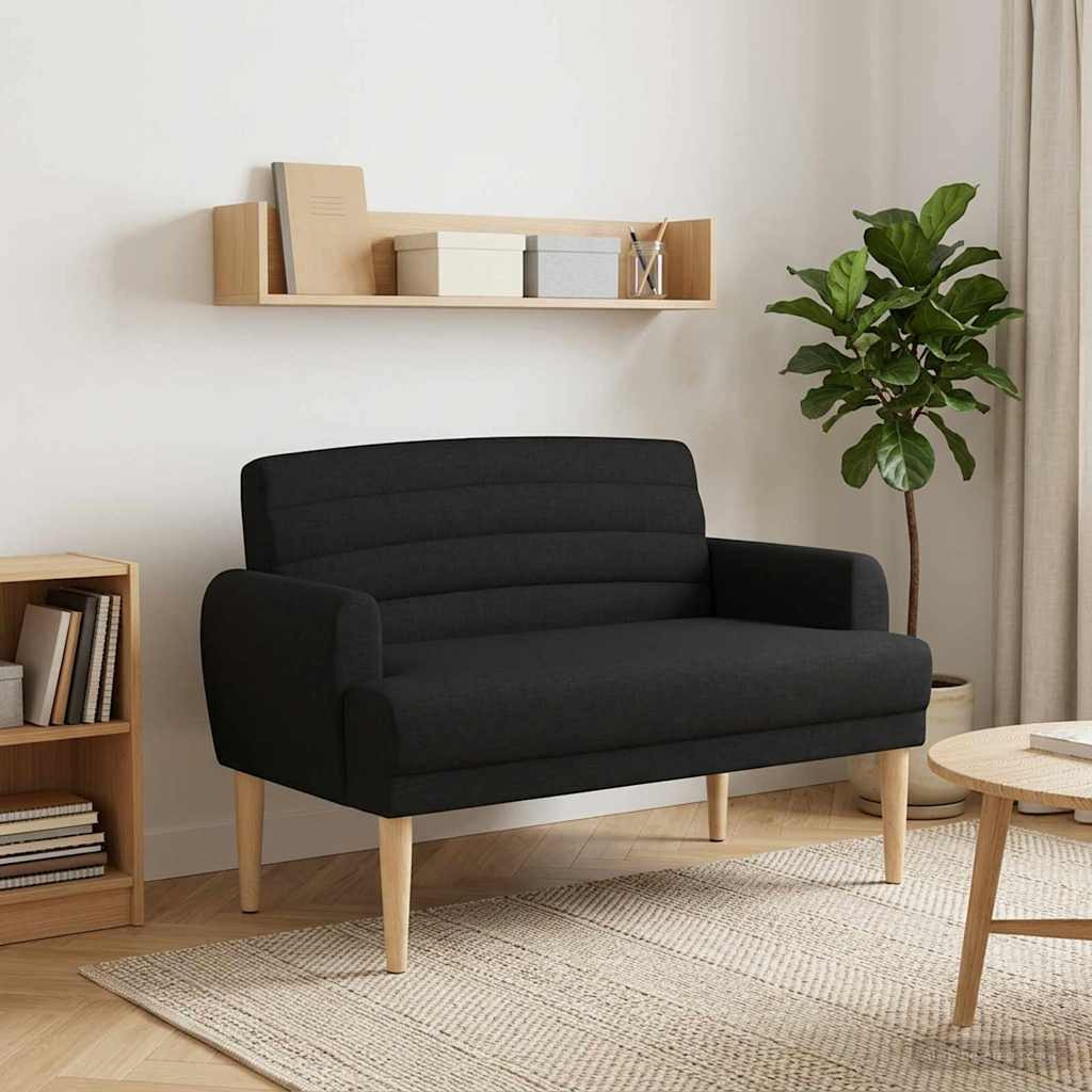 vidaXL Zweisitzer mit Knopfheftung Schwarz 116 x 67 x 80 cm Stoff