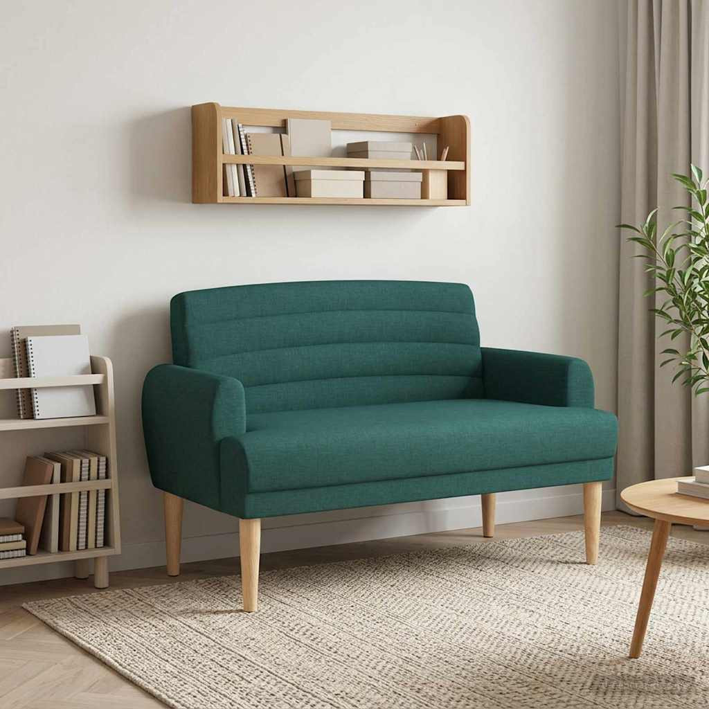 vidaXL Zweisitzer mit Knopfheftung Dunkelgrün 116 x 67 x 80 cm Stoff