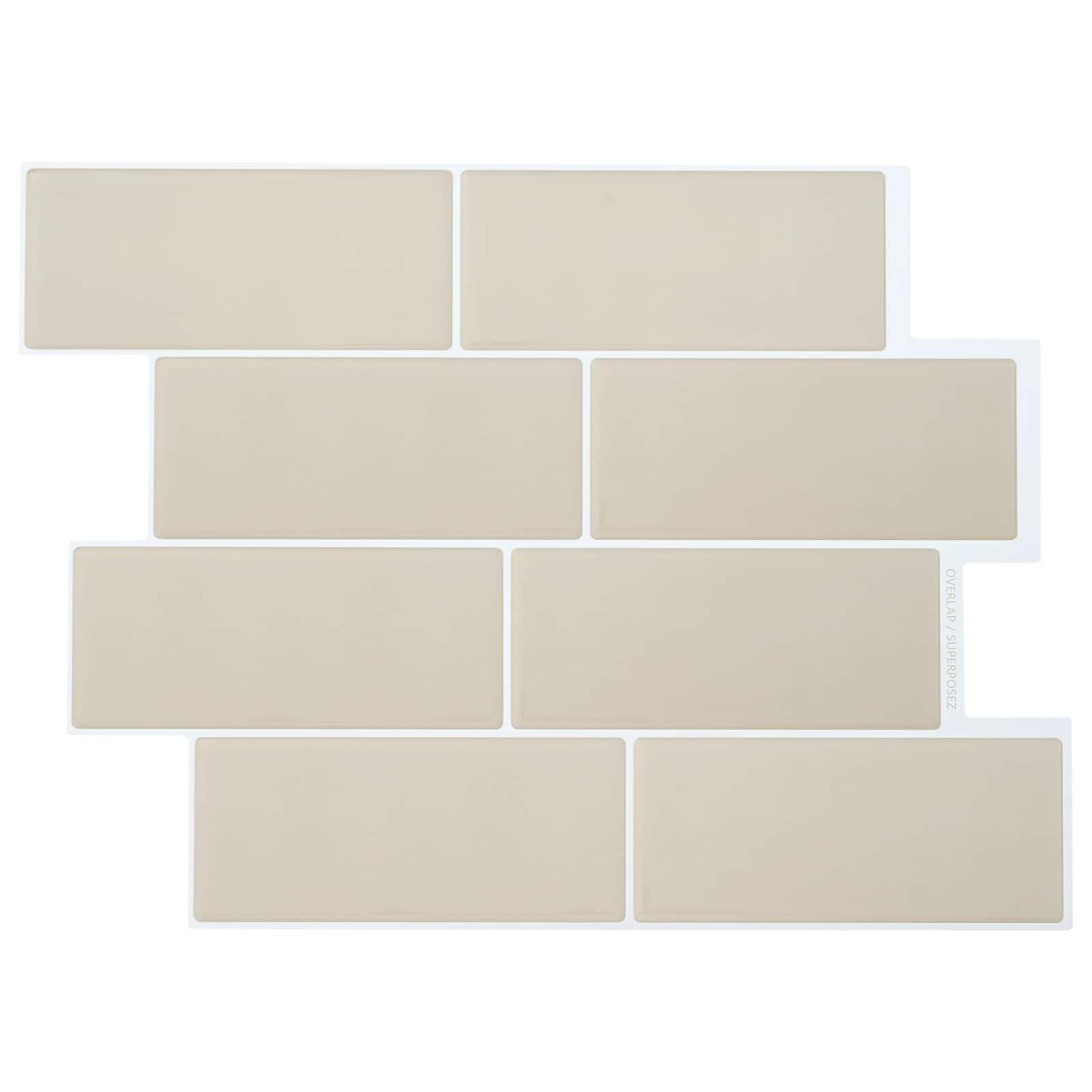 vidaXL U-Bahn-Fliese 10 pcs Beige 29 x 21 cm Polyurethan und PET