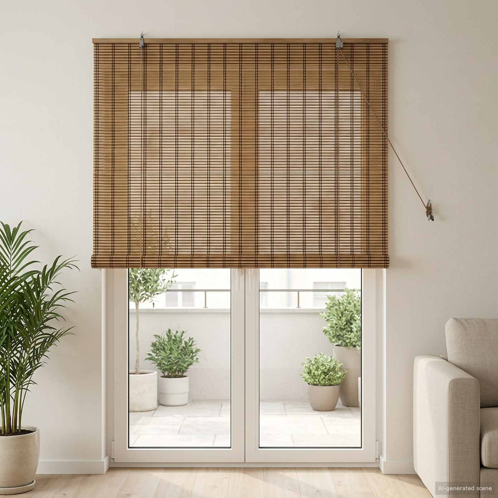 vidaXL Rollo Braun 160 x 220 cm Bambus