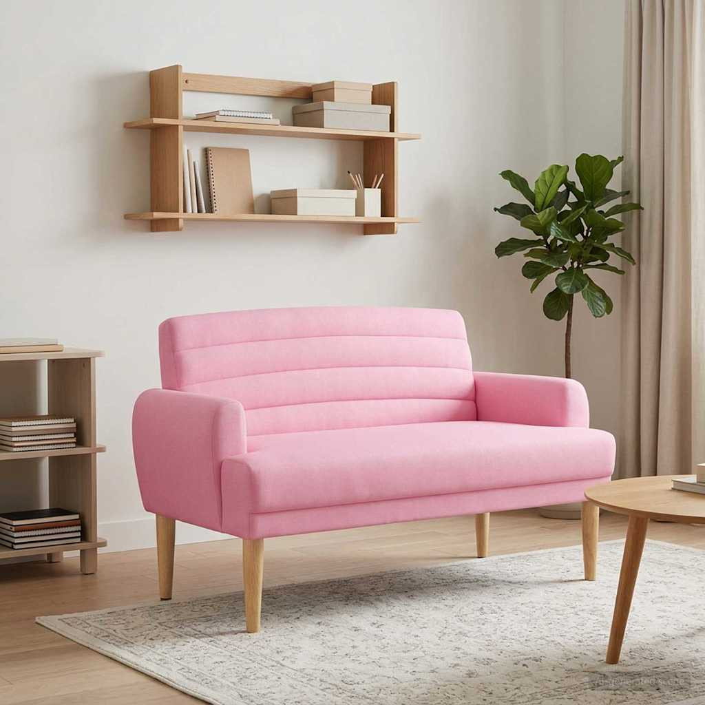 vidaXL Zweisitzer mit Knopfheftung Rosa 116 x 67 x 80 cm Stoff
