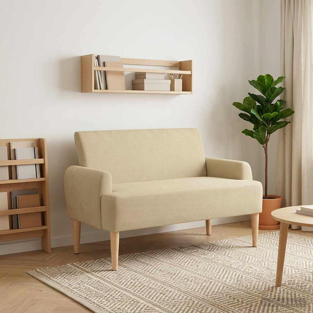 vidaXL Zweisitzer mit Knopfheftung Hellgrün-Grau 116 x 67 x 81 cm