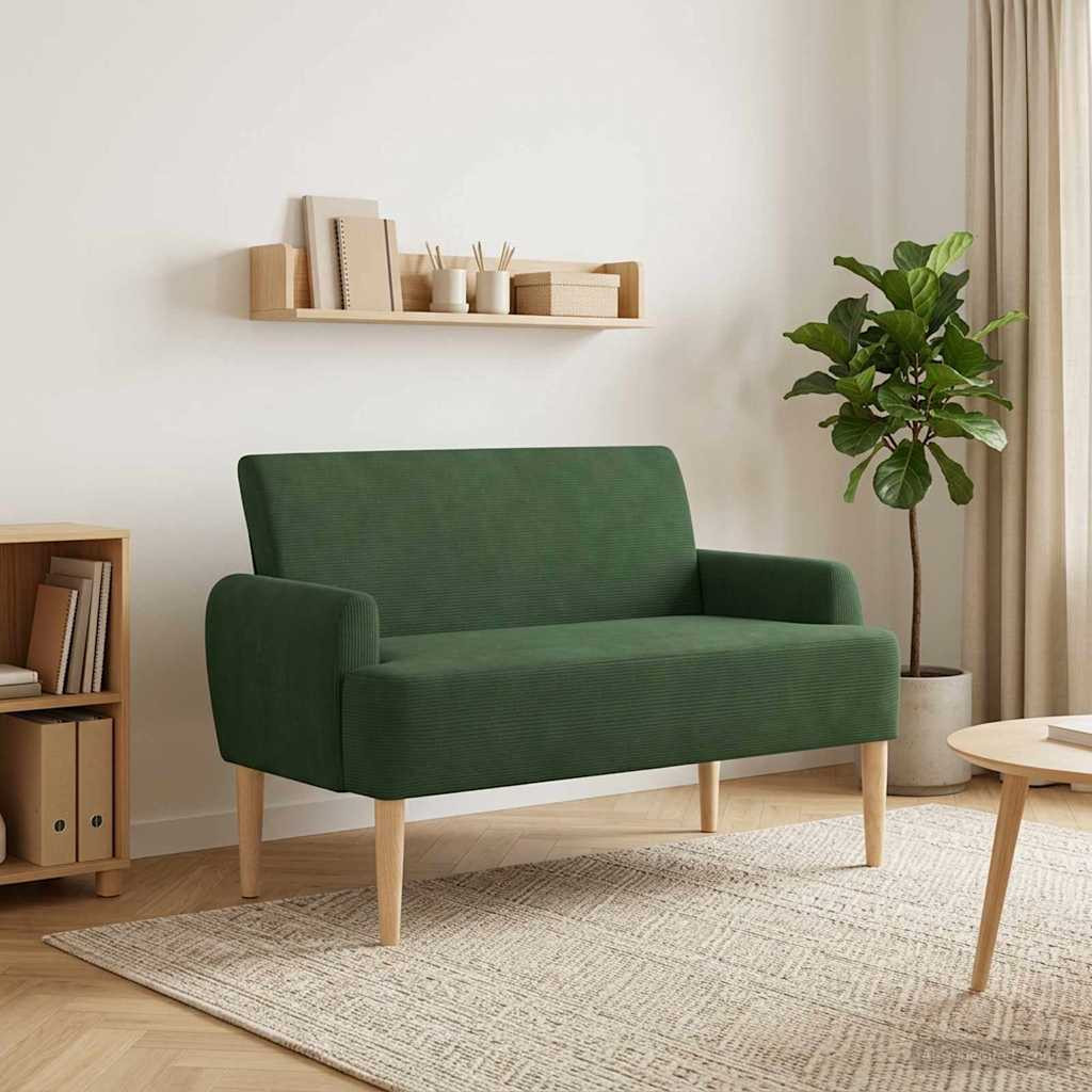 vidaXL Zweisitzer mit Knopfheftung Dschungelgrün 116 x 67 x 81 cm