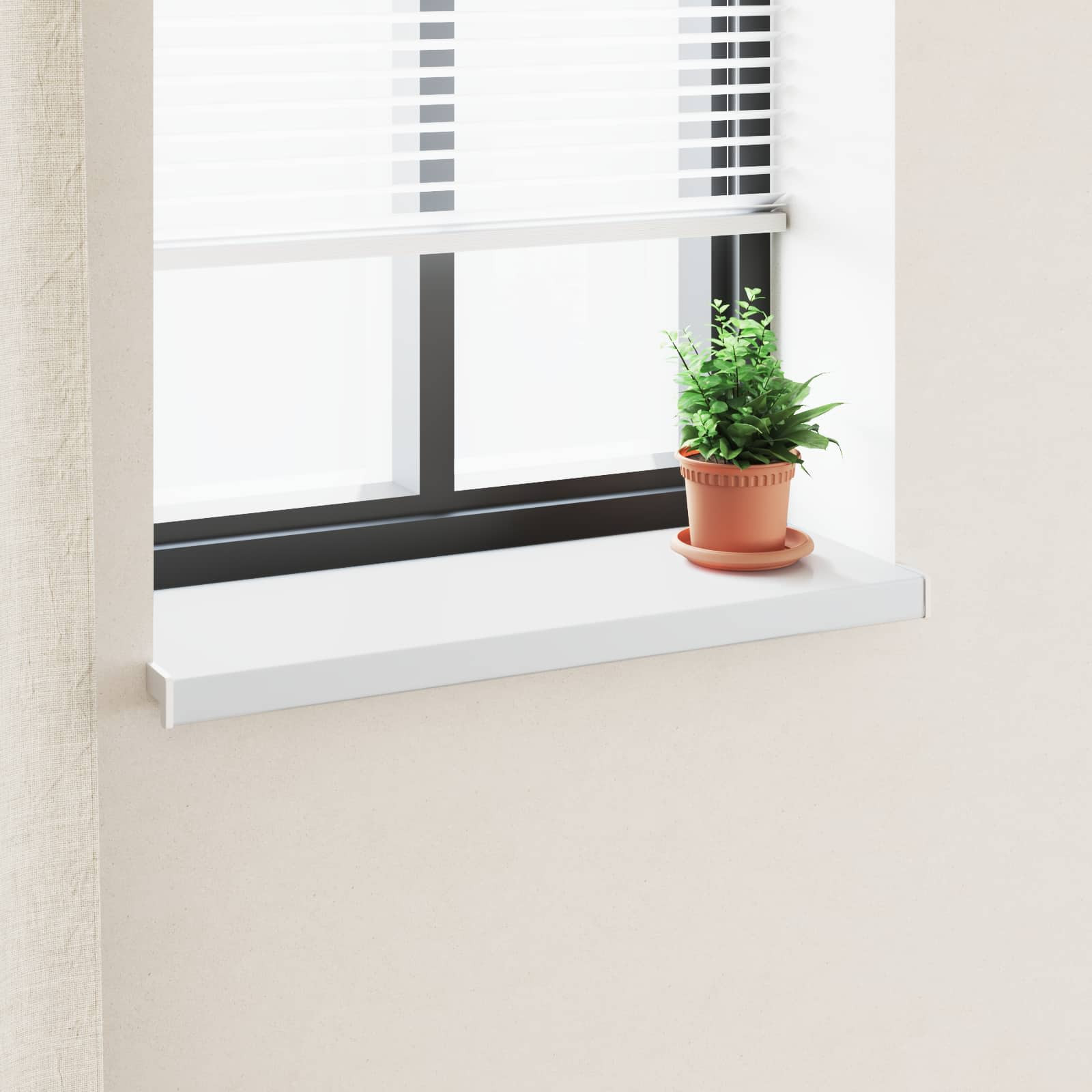 vidaXL Fensterbank Weiß 60 x 30 x 4,5 cm PVC