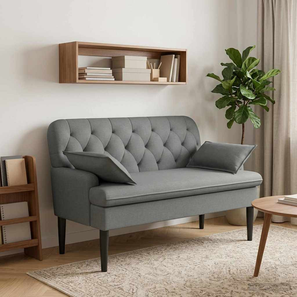 vidaXL Zweisitzer mit Knopfheftung Dunkelgrau 111 x 68 x 80 cm Stoff