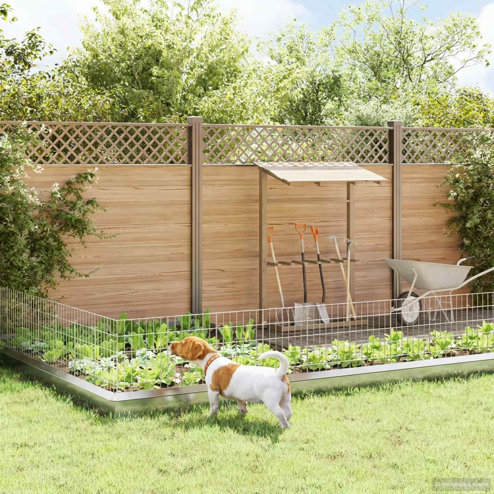vidaXL Gartenzaun mit Pfählen 24 pcs 35 x 50 cm Mesh Verzinkter Stahl