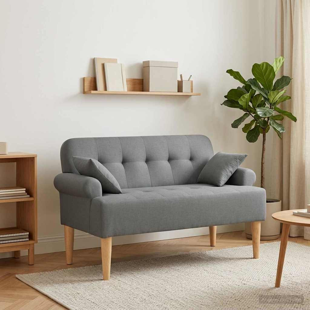 vidaXL Zweisitzer mit Knopfheftung Dunkelgrau 120 x 65 x 79 cm Stoff