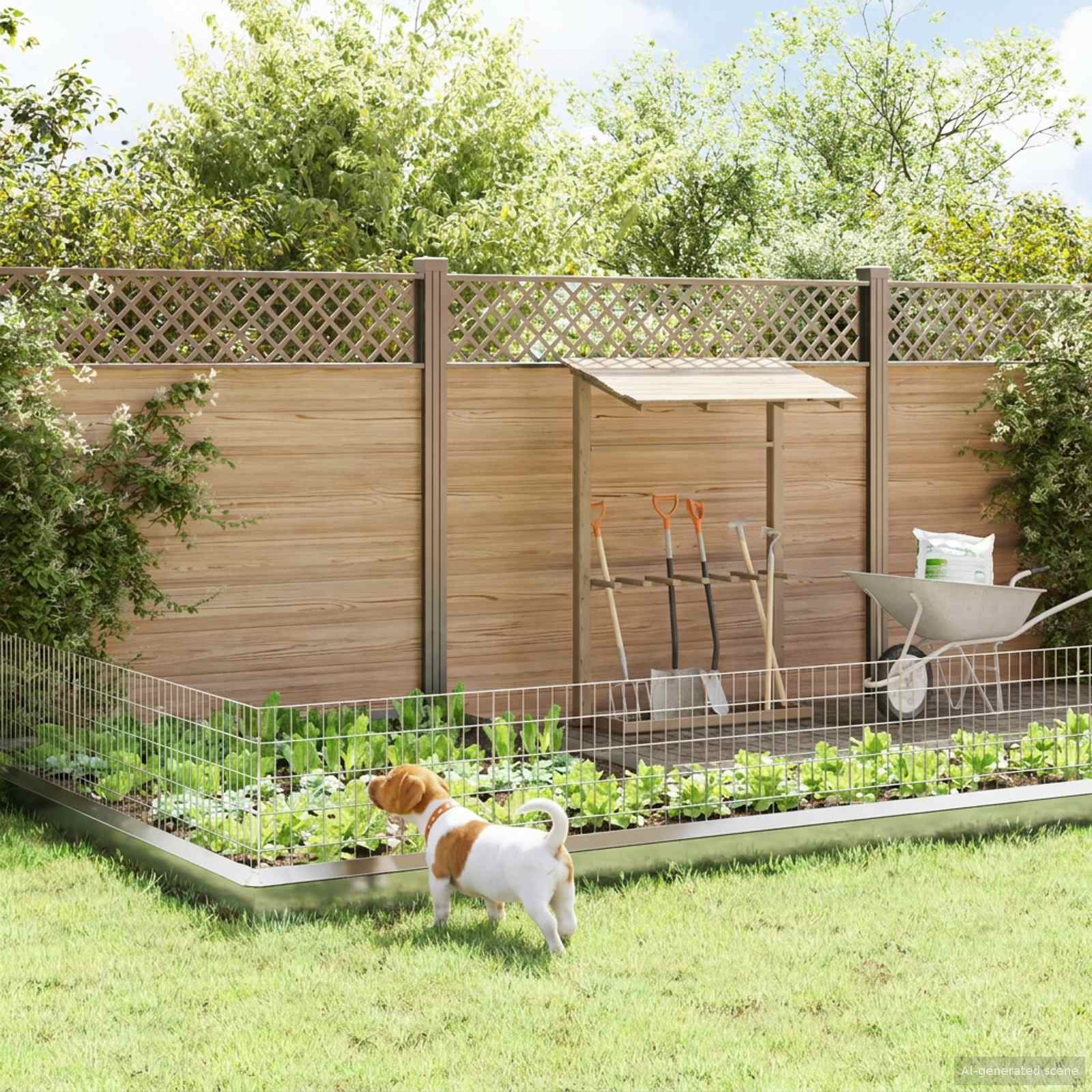 vidaXL Gartenzaun mit Pfählen 12 pcs 75 x 50 cm Mesh Verzinkter Stahl