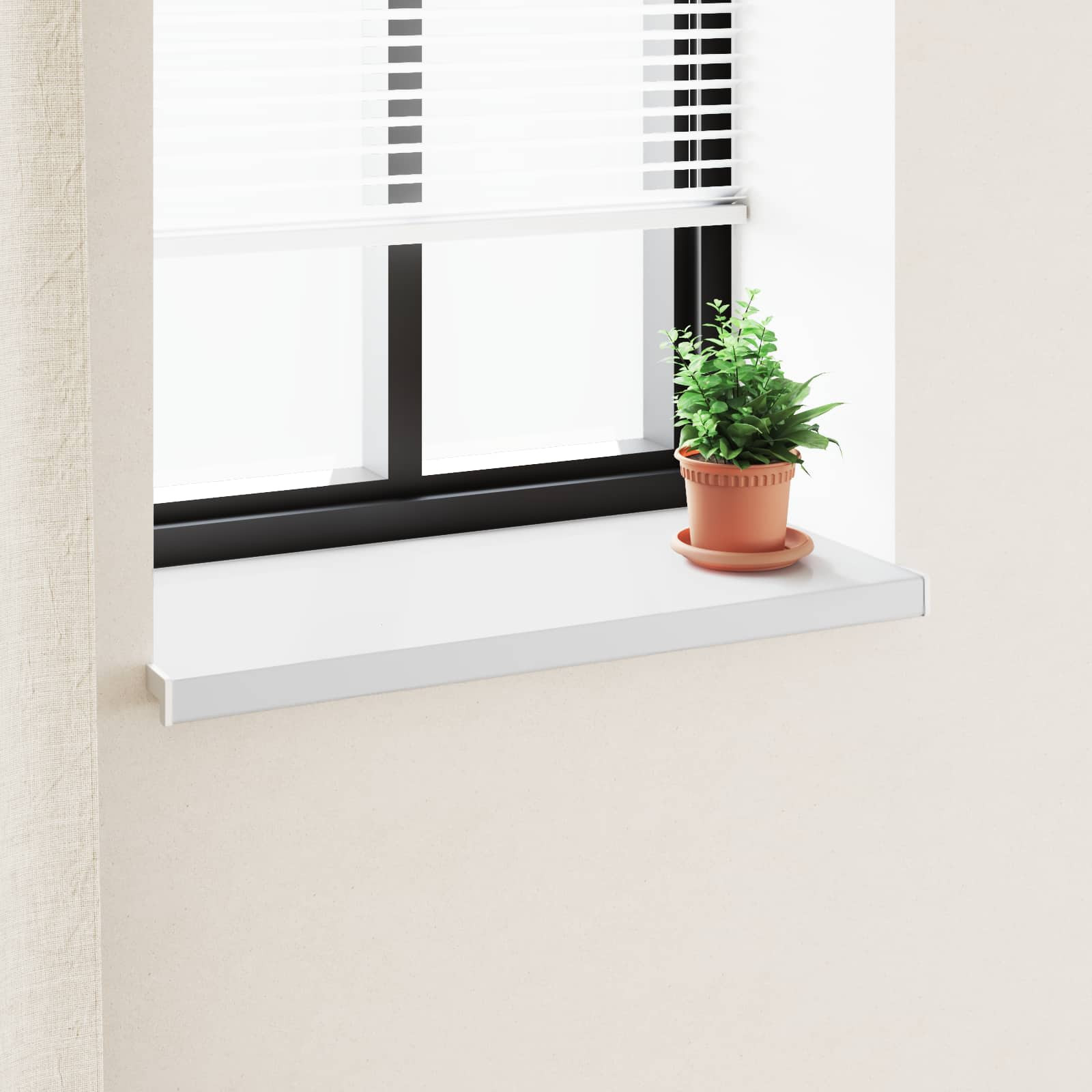 vidaXL Fensterbank Weiß 60 x 40 x 4,5 cm PVC