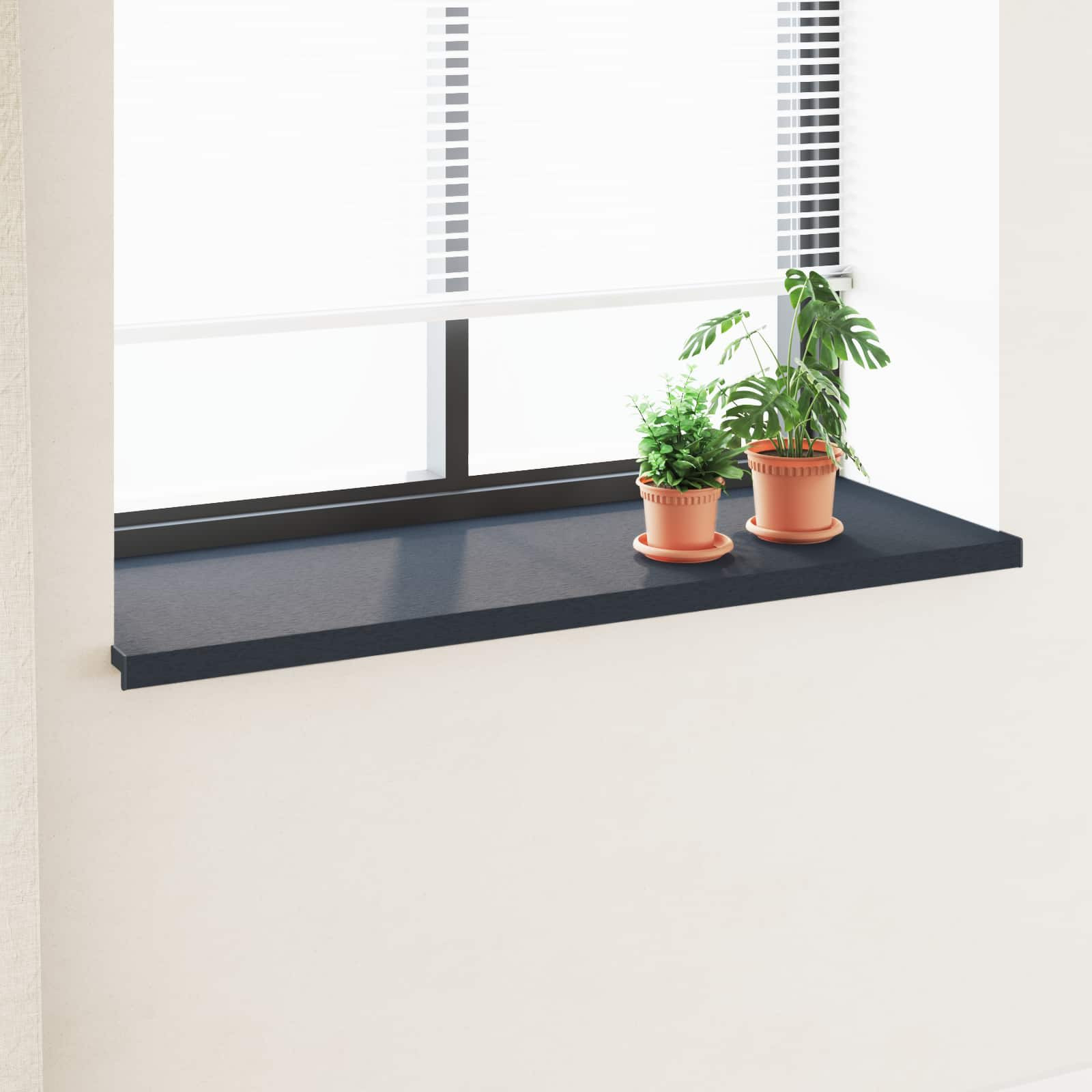 vidaXL Fensterbank Anthrazit mit Holzmaserung 120 x 50 x 4,5 cm PVC