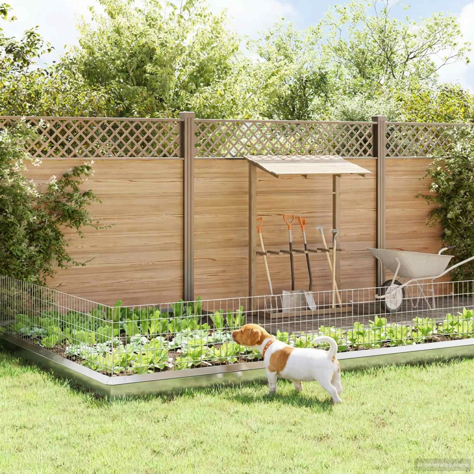 vidaXL Gartenzaun mit Pfählen 24 pcs 95 x 50 cm Mesh Verzinkter Stahl