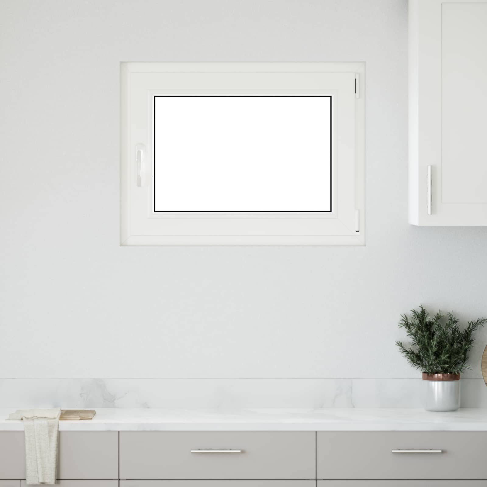 vidaXL Kellerfenster RISOR 80 x 70 cm PVC und Glas Weiß