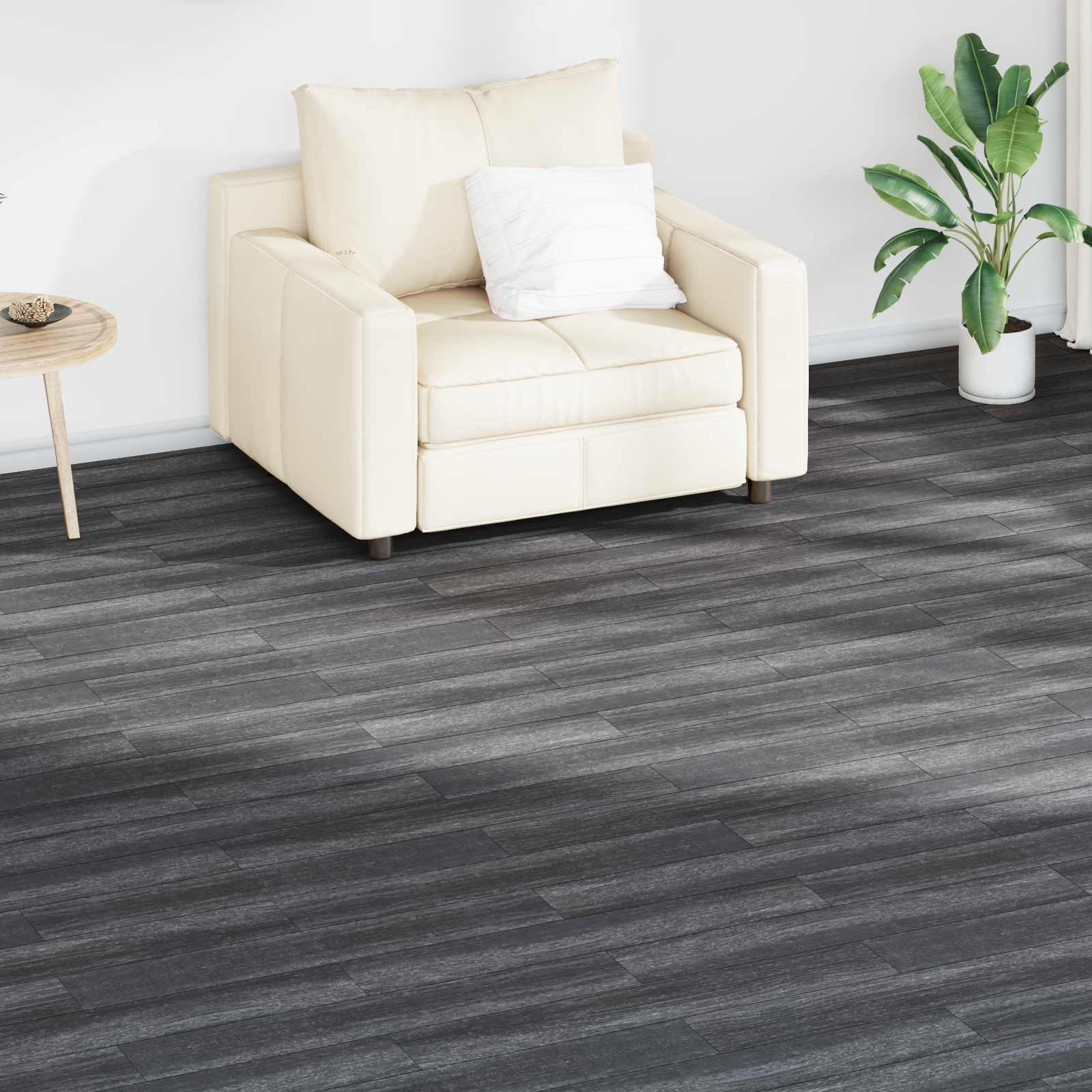 vidaXL Bodenplanken 18 pcs Schwarz und Weiß 2,51 m² PVC