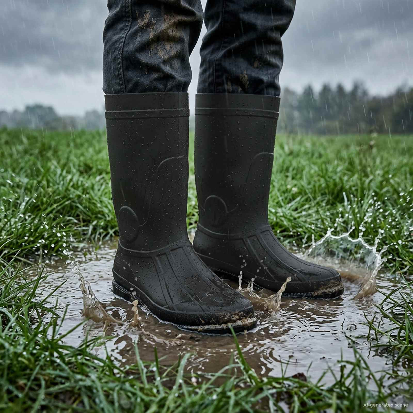 vidaXL Regenstiefel PVC Größe 42 Schwarz