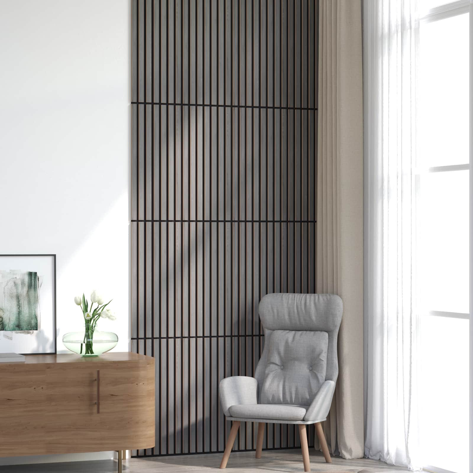vidaXL Wandpaneele 8 pcs Grau 60,5 x 60 cm