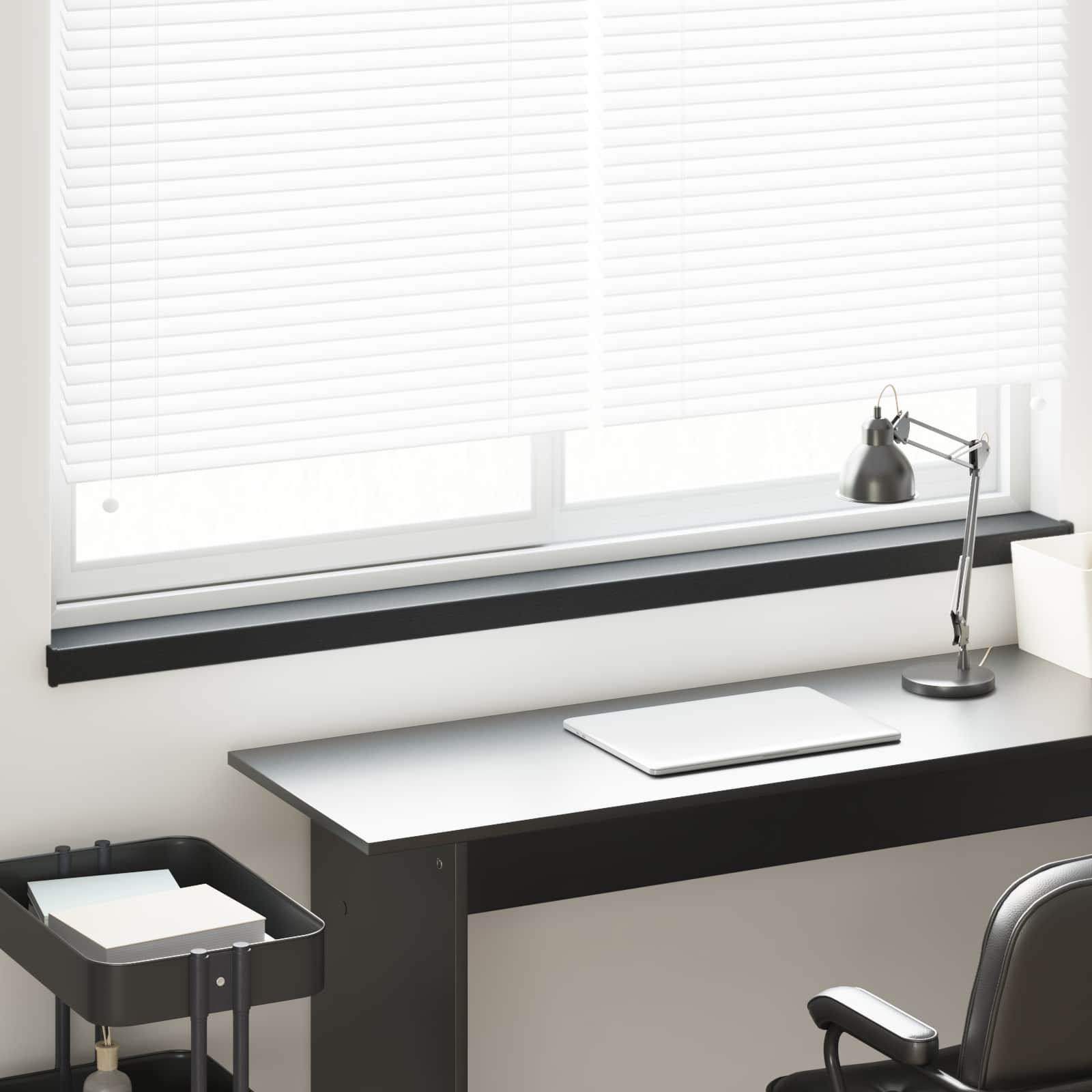 vidaXL Fensterbank Schwarz mit Holzmaserung 140 x 10 x 4,5 cm PVC