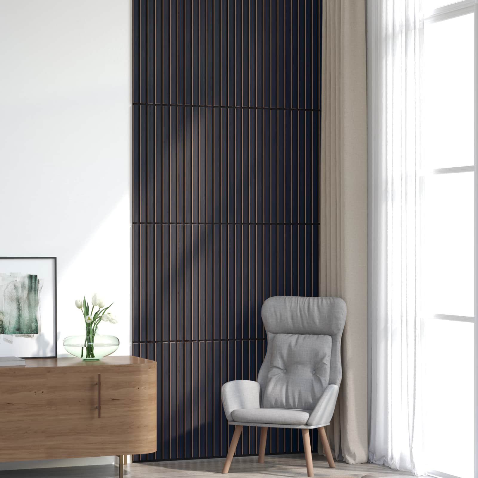 vidaXL Wandpaneele 8 pcs Anthrazit 60,5 x 60 cm