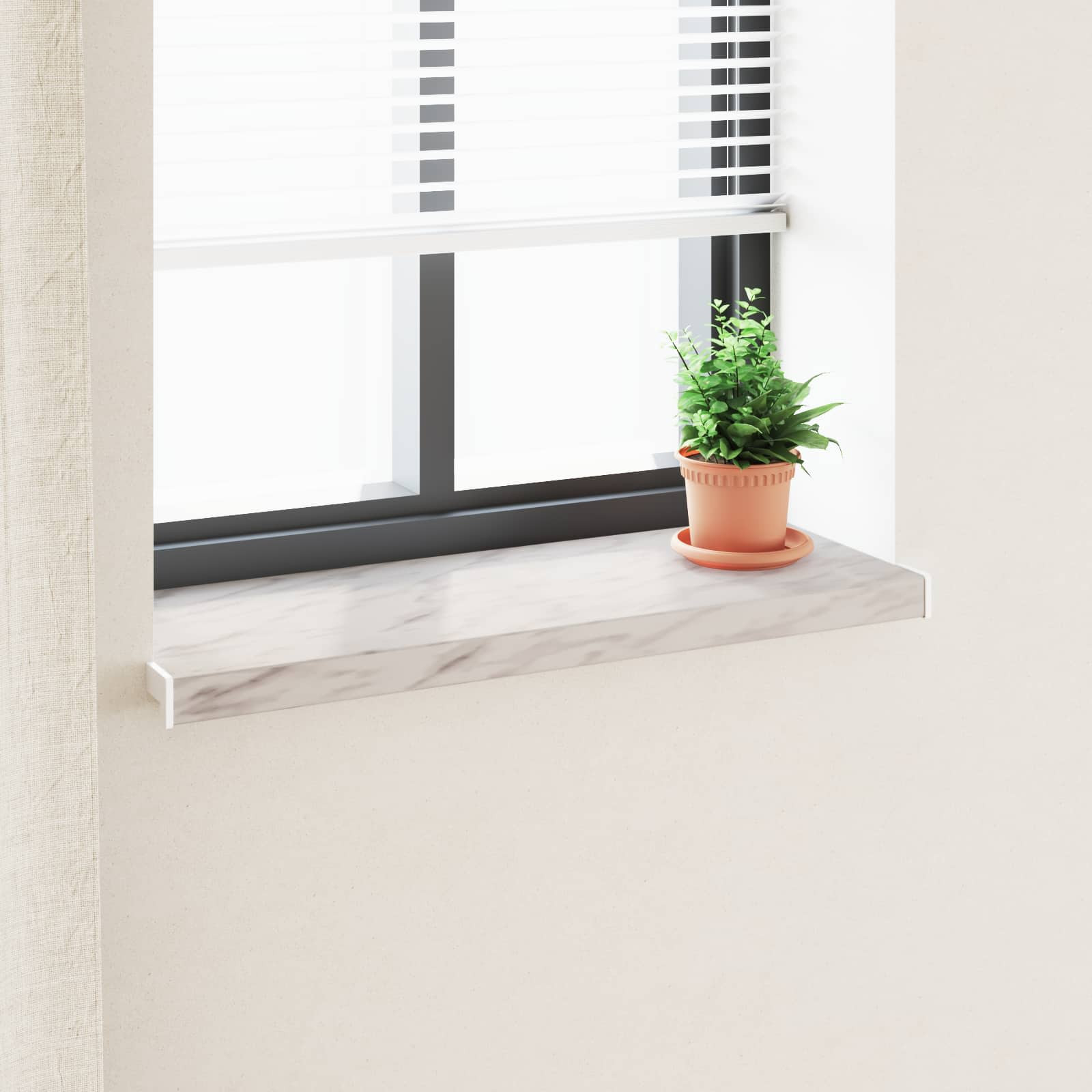 vidaXL Fensterbank Marmorstruktur 60 x 30 x 4,5 cm PVC