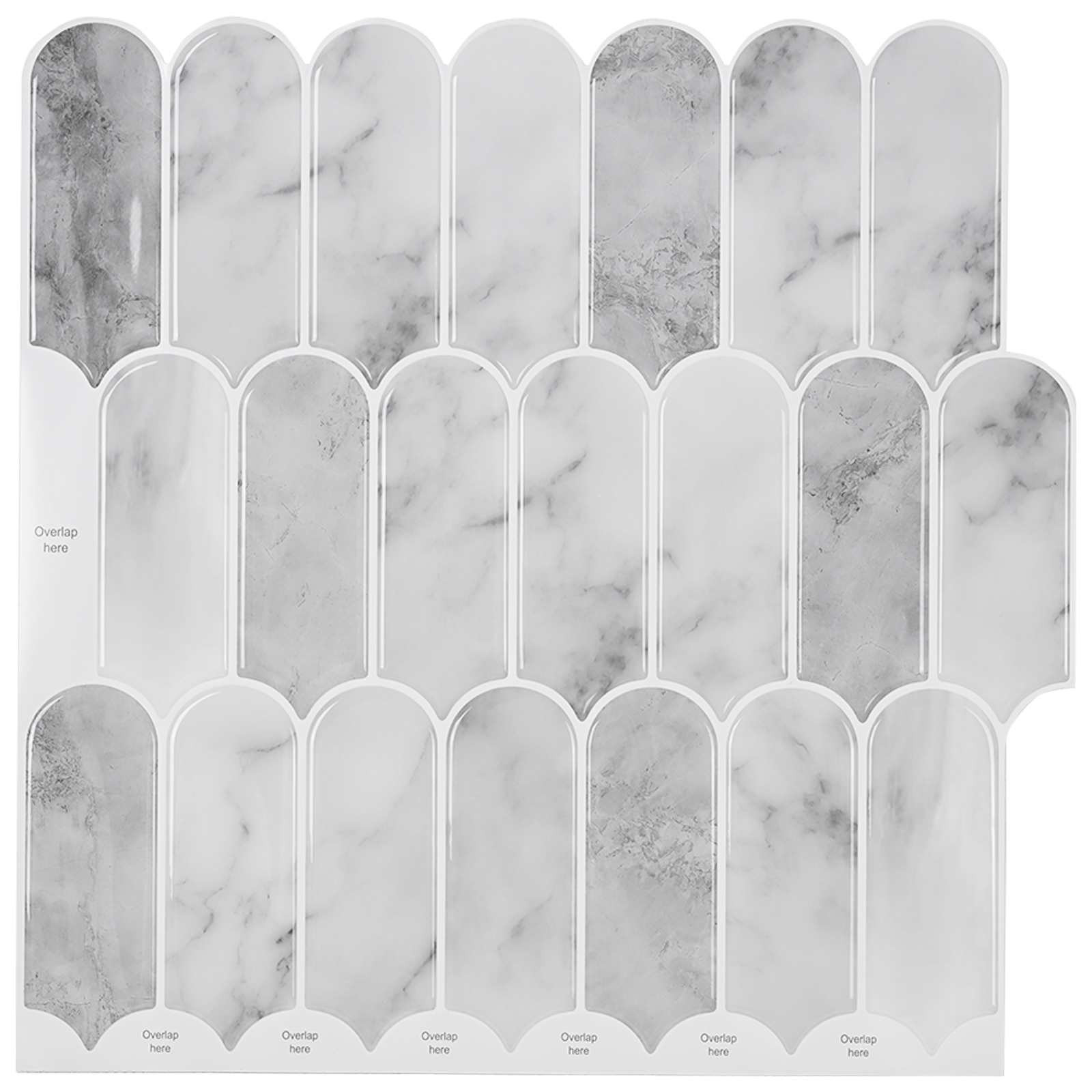 vidaXL Federfliese 50 pcs Grau Marmor 30 x 30 cm Polyurethan und PET