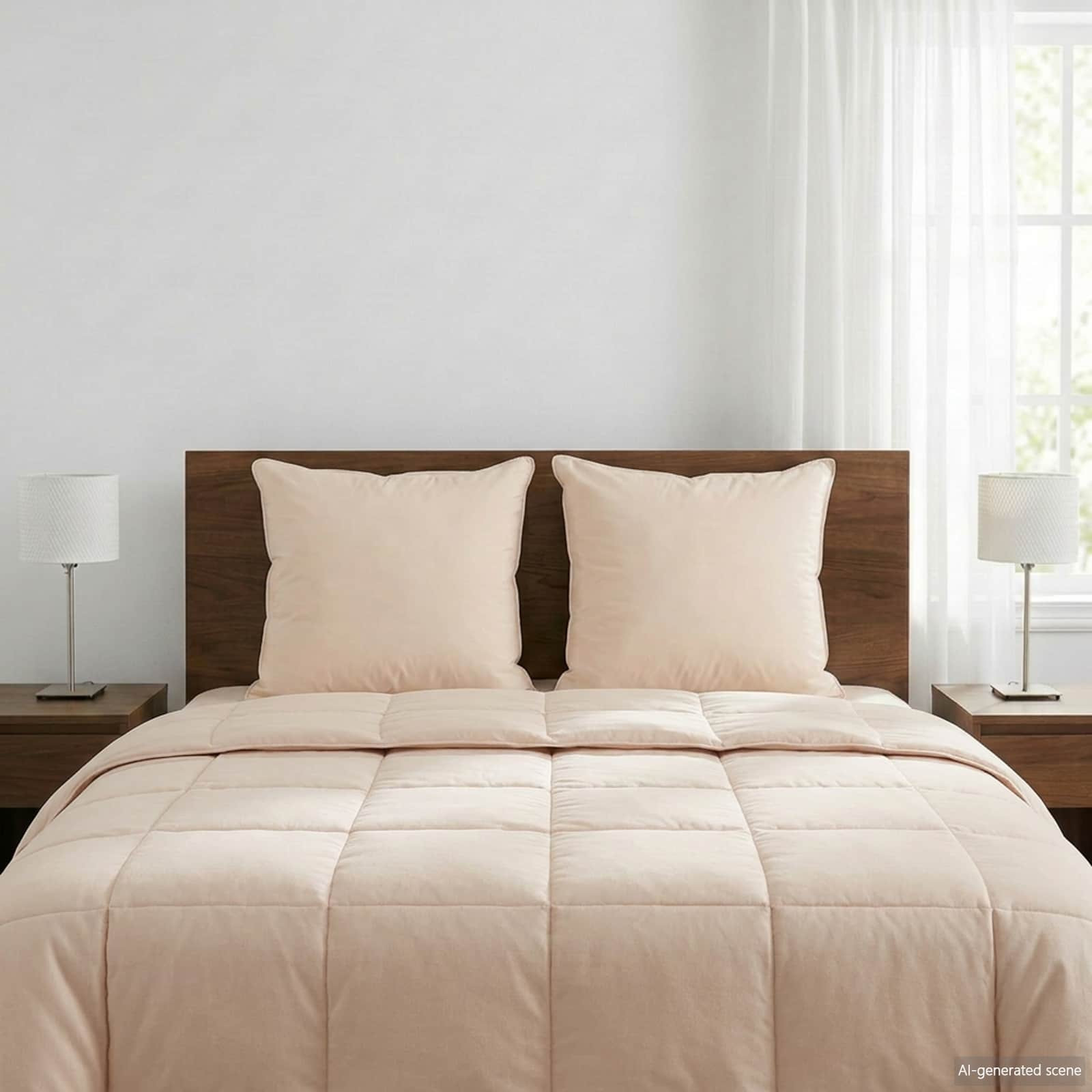 vidaXL Kopfkissen 2 pcs Beige 80 x 80 cm Kapokfaser