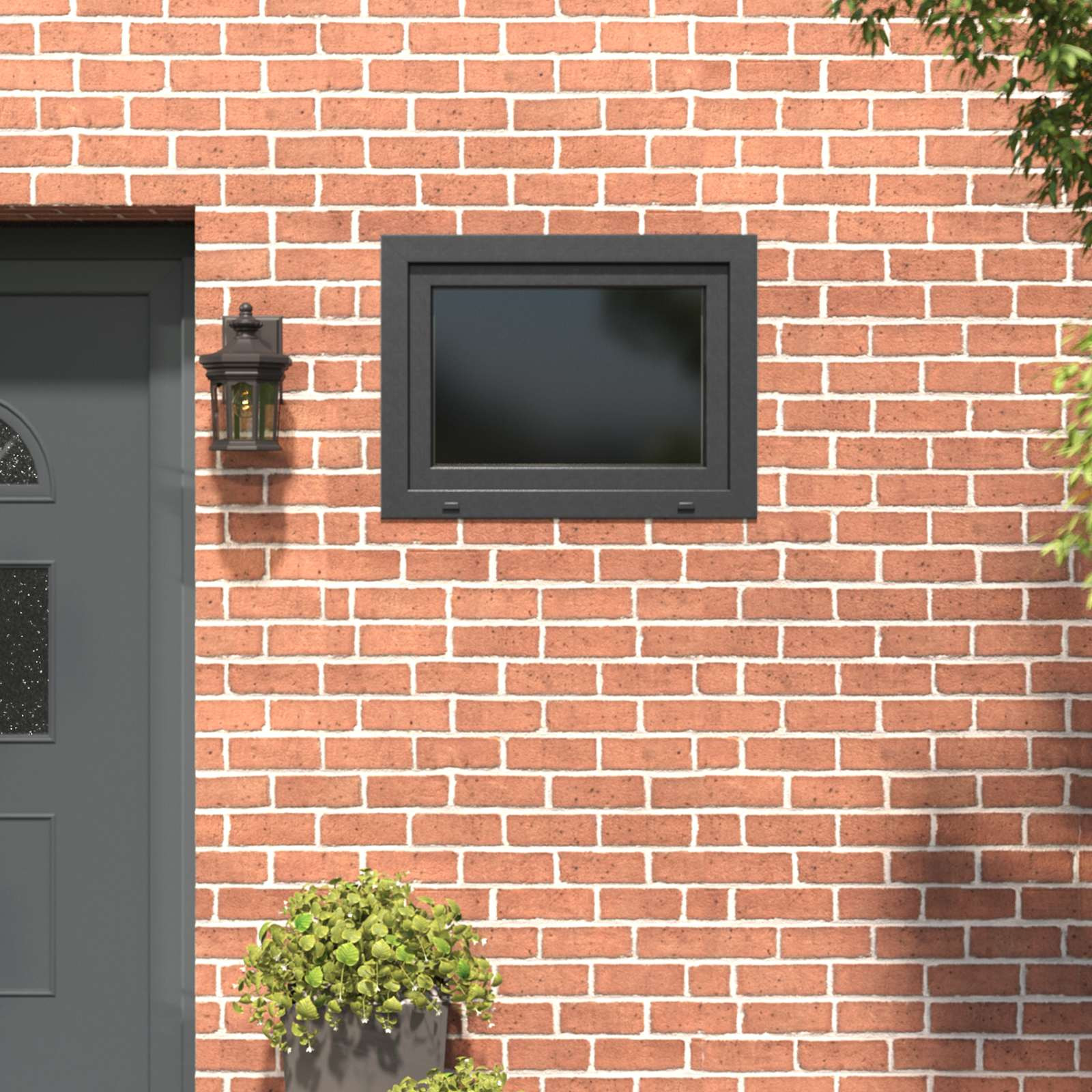 vidaXL Kellerfenster RISOR 80 x 60 cm PVC und Glas Anthrazit