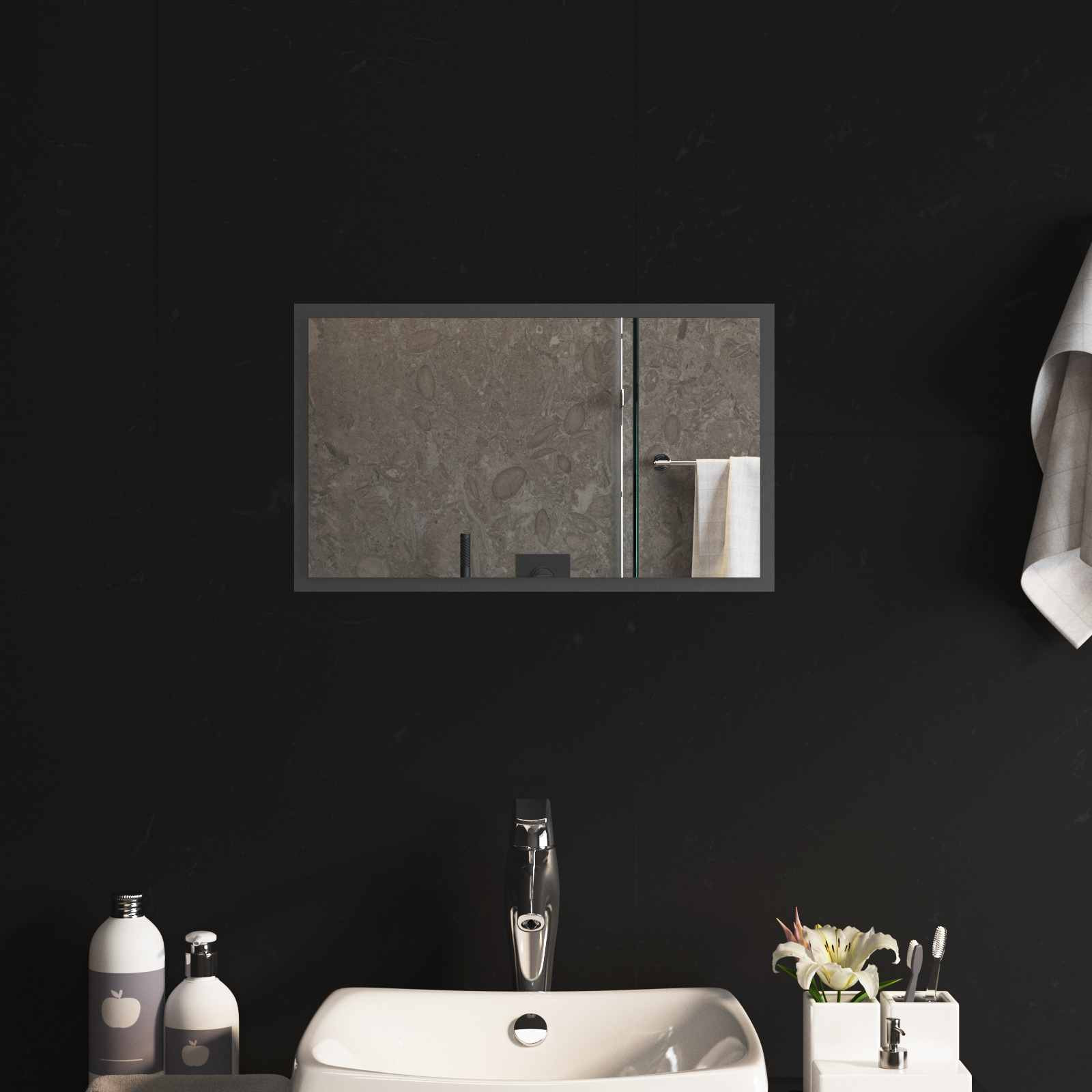 vidaXL LED-Badezimmerspiegel Transparent 50 x 30 cm Gehärtetes Glas