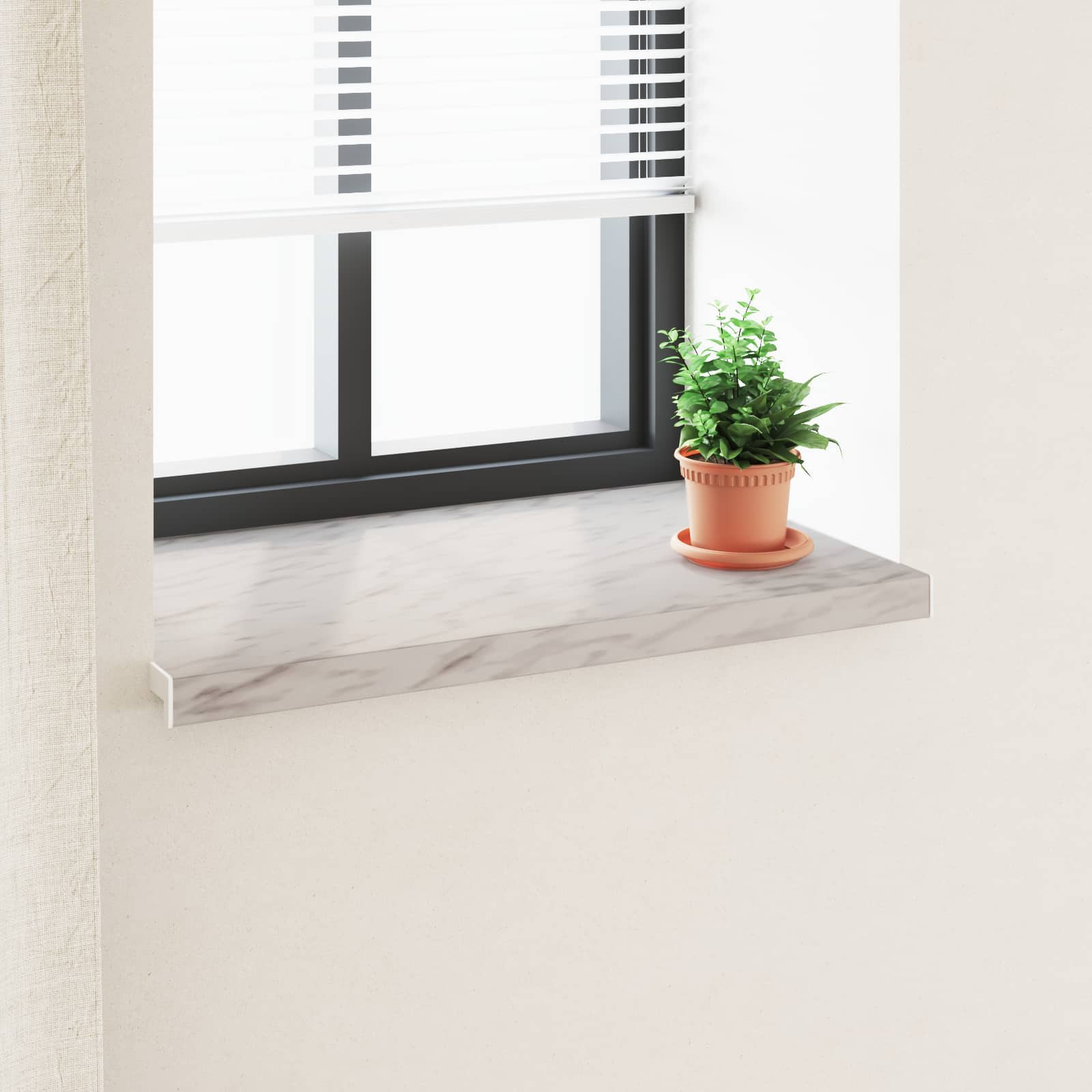 vidaXL Fensterbank Marmorstruktur 80 x 50 x 4,5 cm PVC