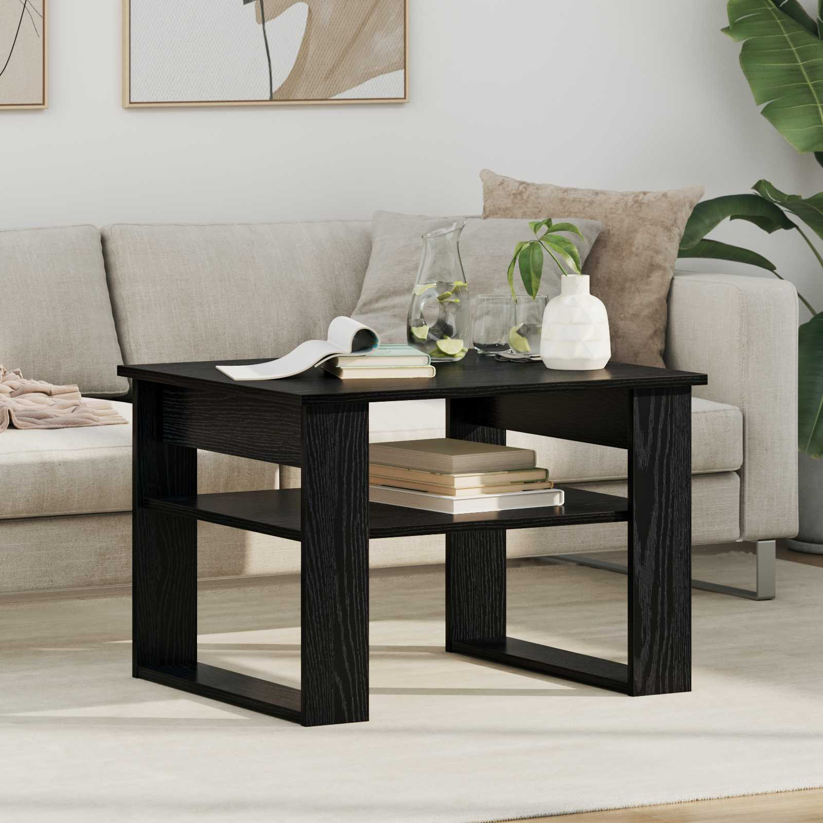 vidaXL Couchtisch Schwarz Eichen-Optik 64 x 54 x 44 cm Holzwerkstoff