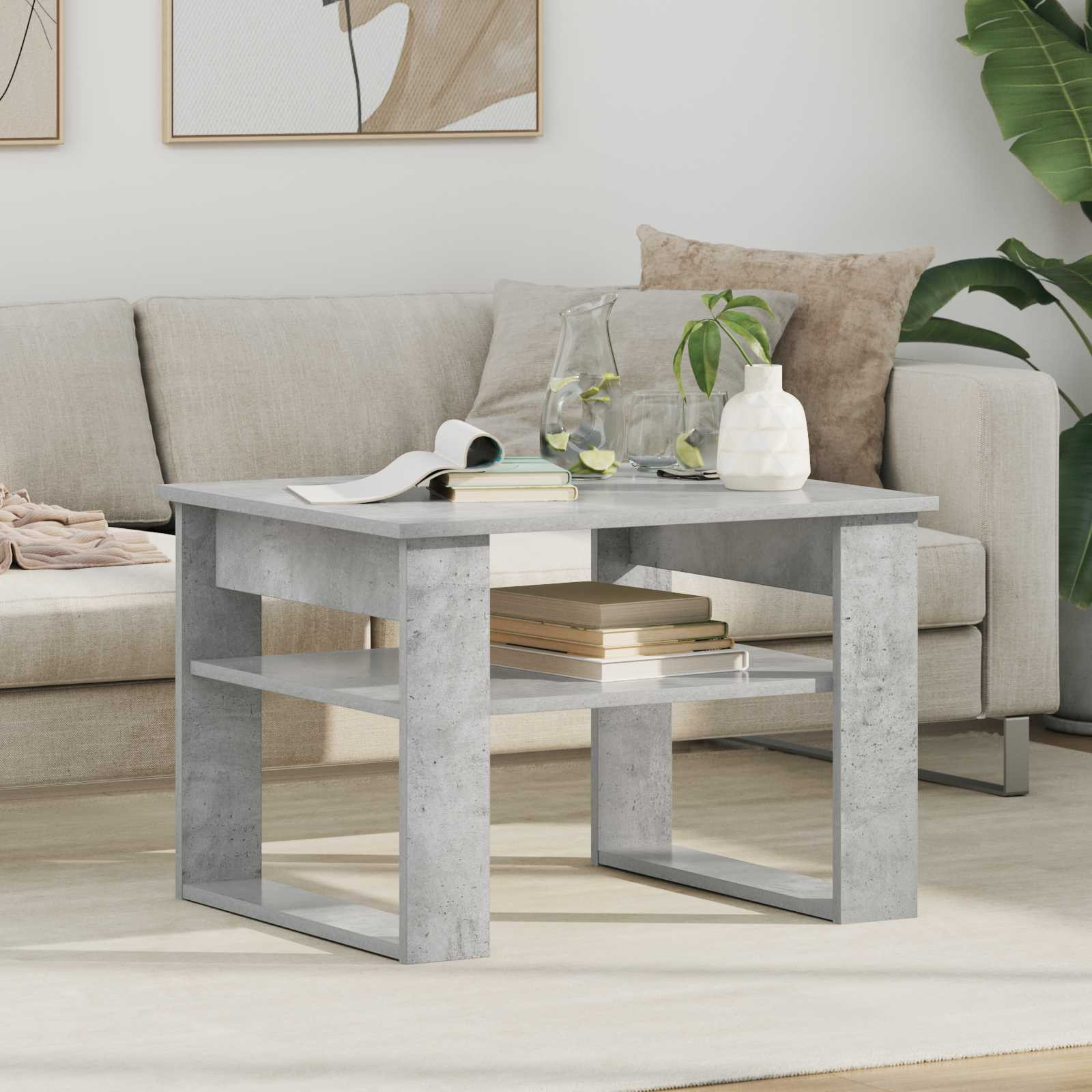 vidaXL Couchtisch Beton Grau 64 x 54 x 44 cm Holzwerkstoff
