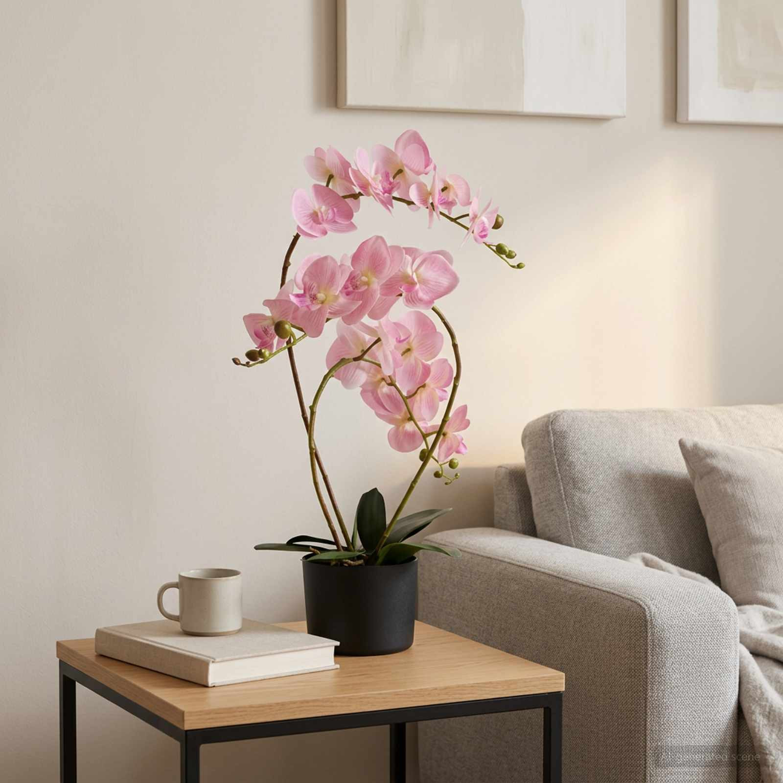 vidaXL Künstliche Orchideenpflanze mit Topf Rosa 45 x 15 x 65 cm