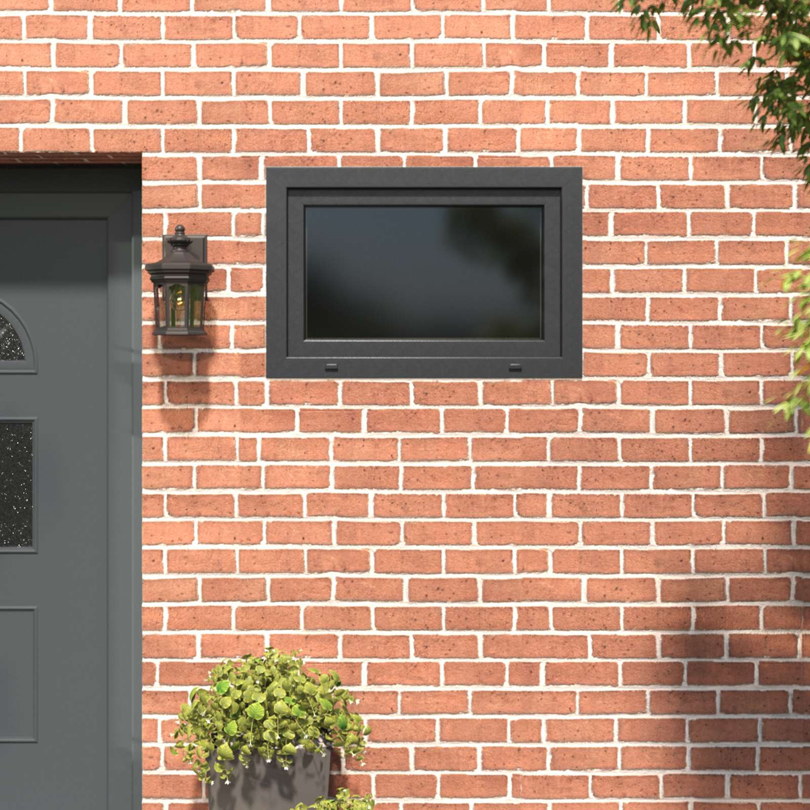 vidaXL Kellerfenster RISOR 90 x 70 cm PVC und Glas Anthrazit