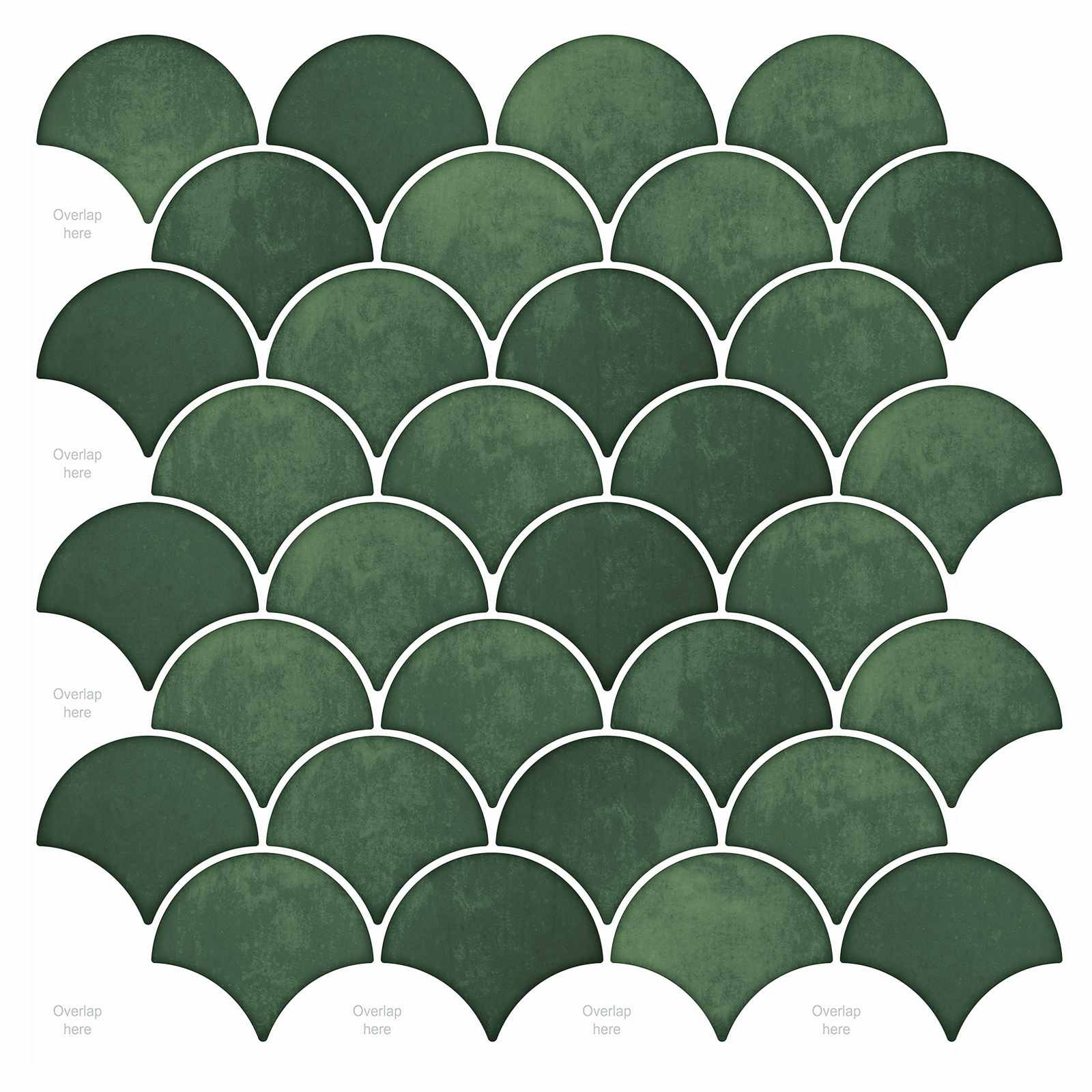 vidaXL Fischschuppen Fliese 50 pcs Dunkelgrün 30 x 30 cm