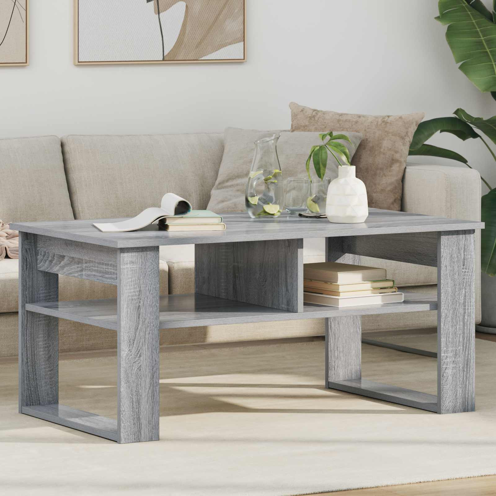 vidaXL Couchtisch Graues Sonoma 96 x 54 x 44 cm Holzwerkstoff