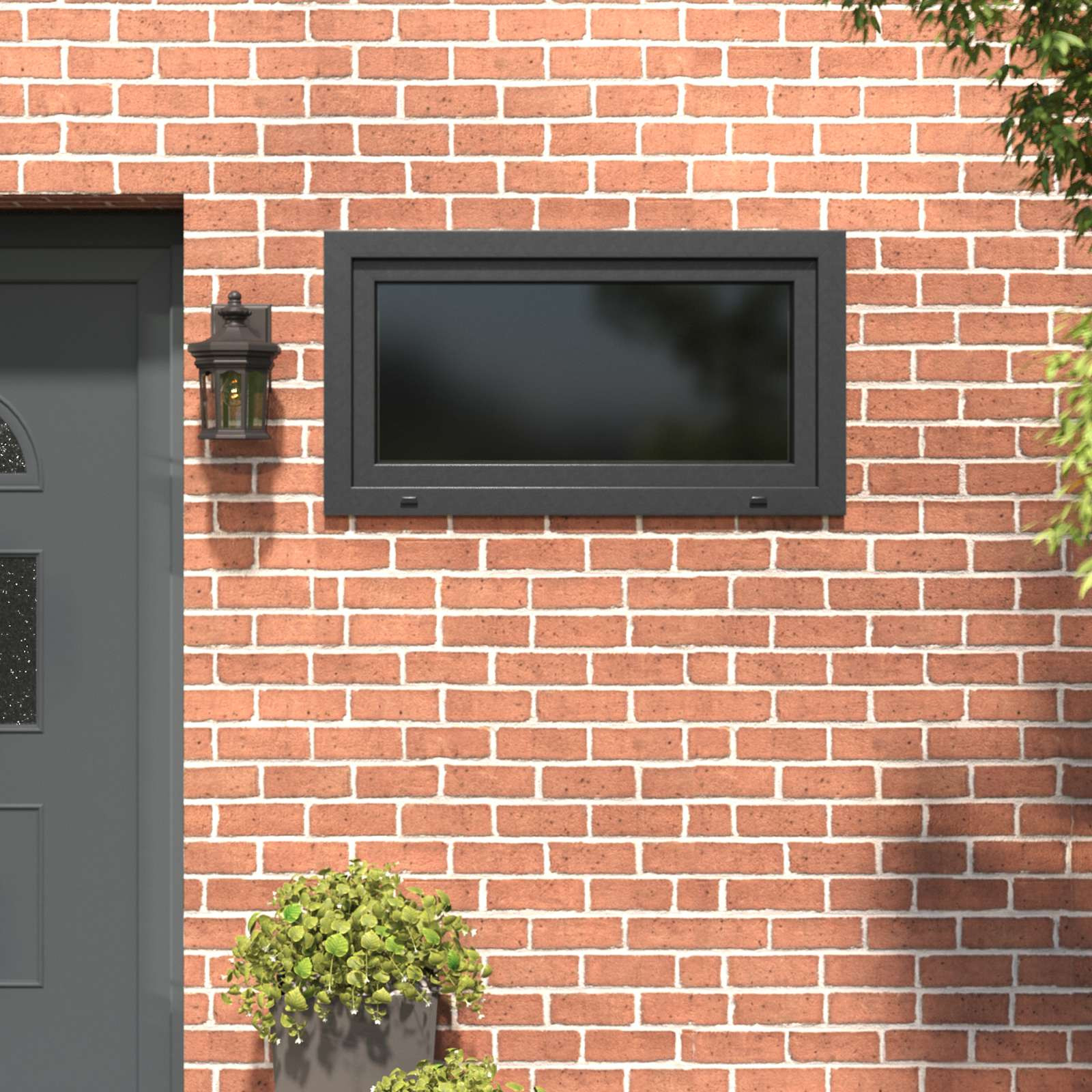 vidaXL Kellerfenster RISOR 110 x 50 cm PVC und Glas Anthrazit