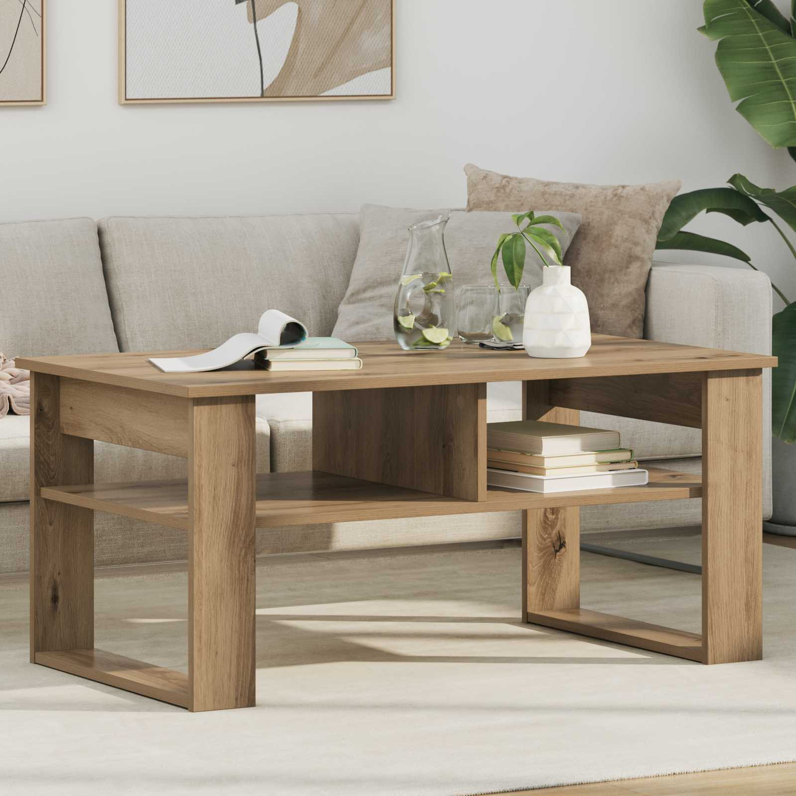 vidaXL Couchtisch Artisan-Eiche 96 x 54 x 44 cm Holzwerkstoff
