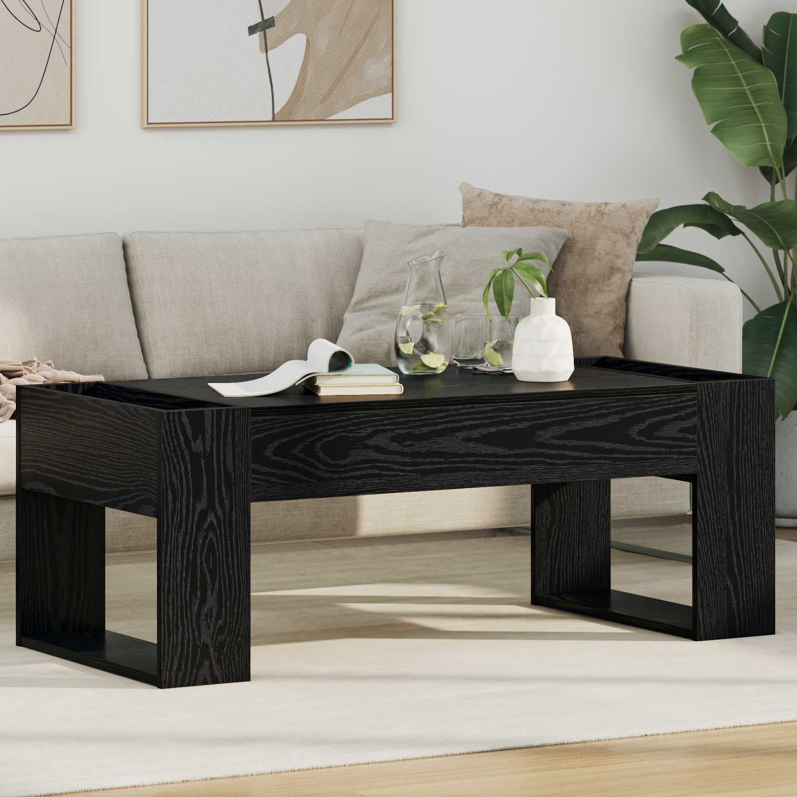 vidaXL Couchtisch Schwarz Eichen-Optik 110 x 50 x 41 cm Holzwerkstoff